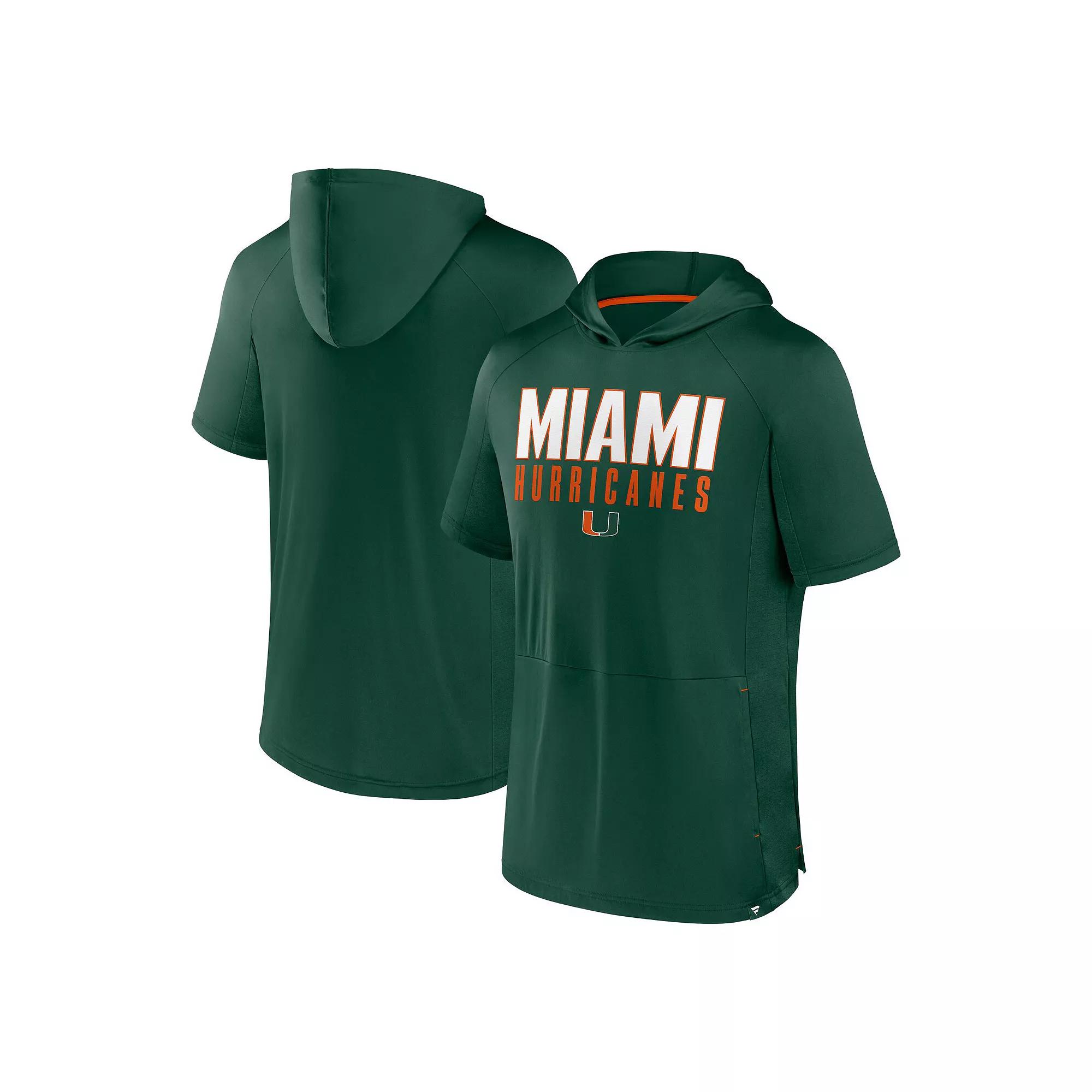 Men's Fanatics Green Miami Hurricanes Core Read Hoodie T-Shirt,  Product Image