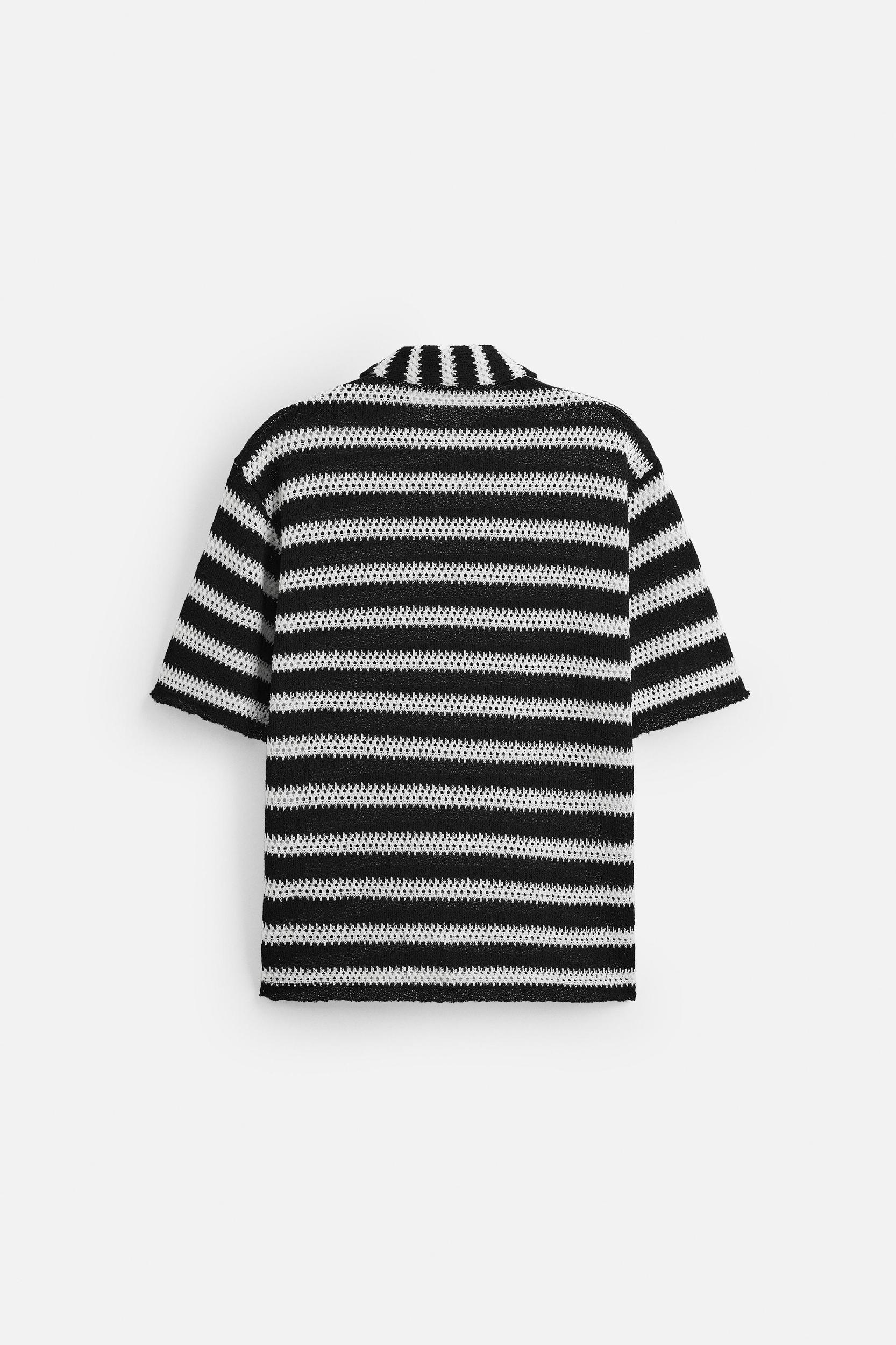 STRIPED KNIT POLO SHIRT Product Image