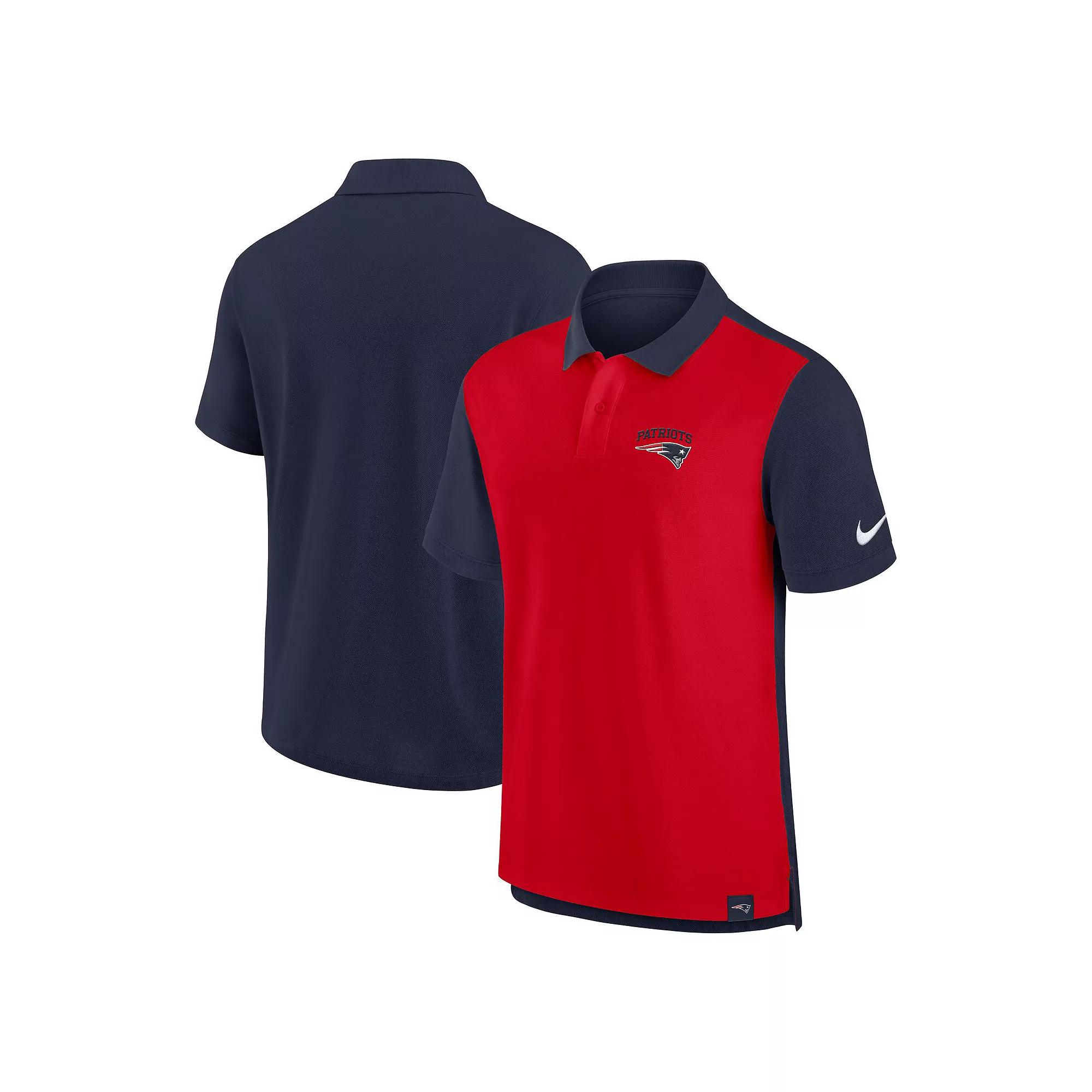 Men's Nike Navy/Red New England Patriots Blitz Pique Polo, Size: Medium, Blue Product Image