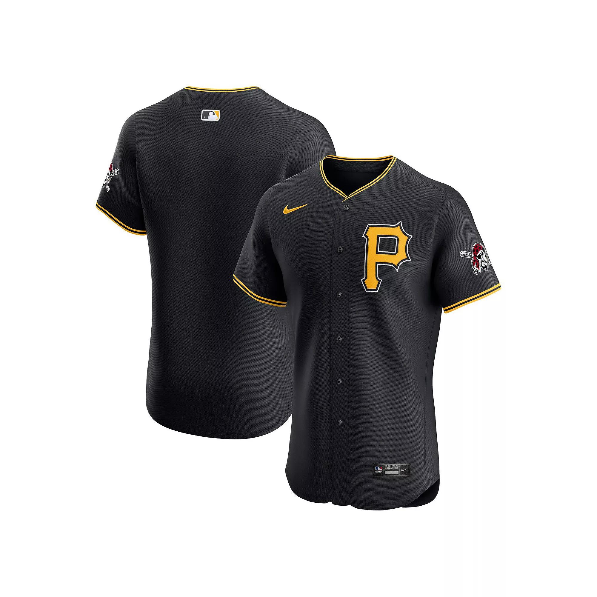 Men's Nike Black Pittsburgh Pirates Alternate Vapor Premier Elite Patch Jersey,  Product Image