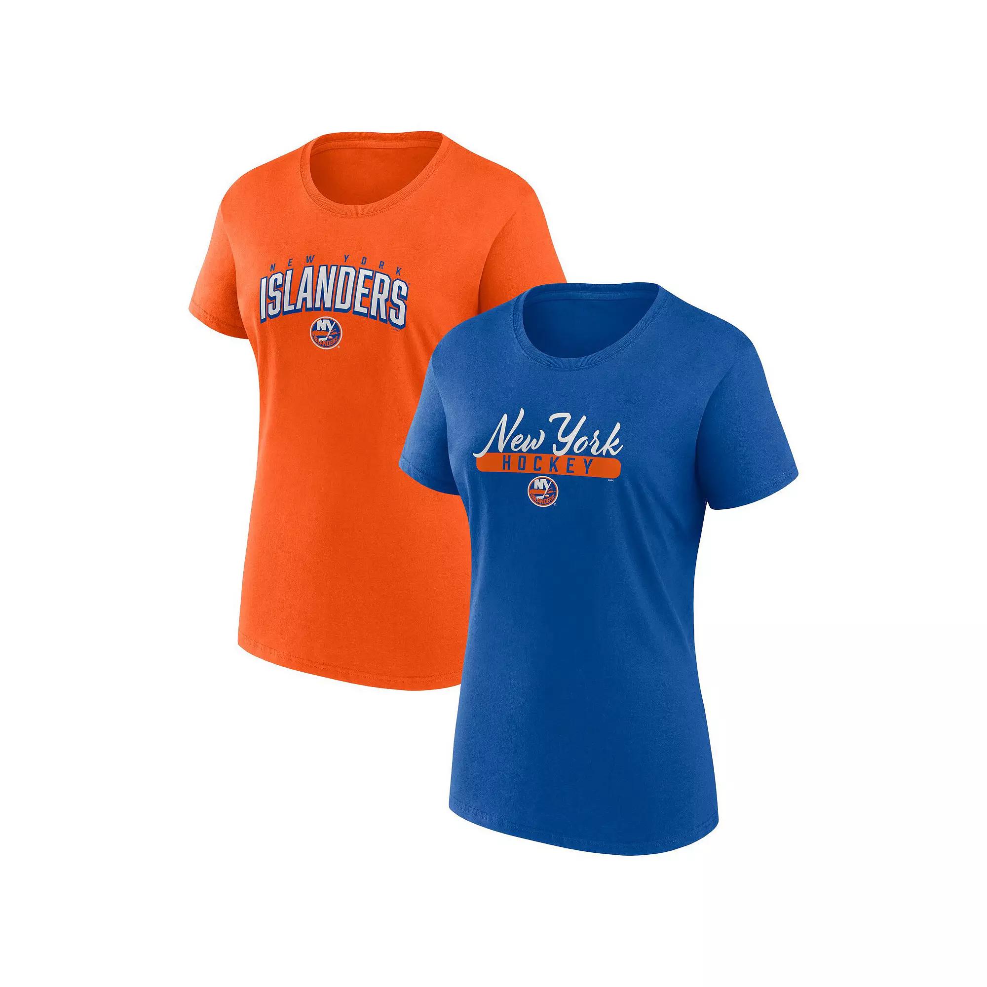 Women's Fanatics Branded Royal/Orange New York Islanders Two-Pack Fan T-shirt Set, Size: 3XL, Isl Blue Product Image