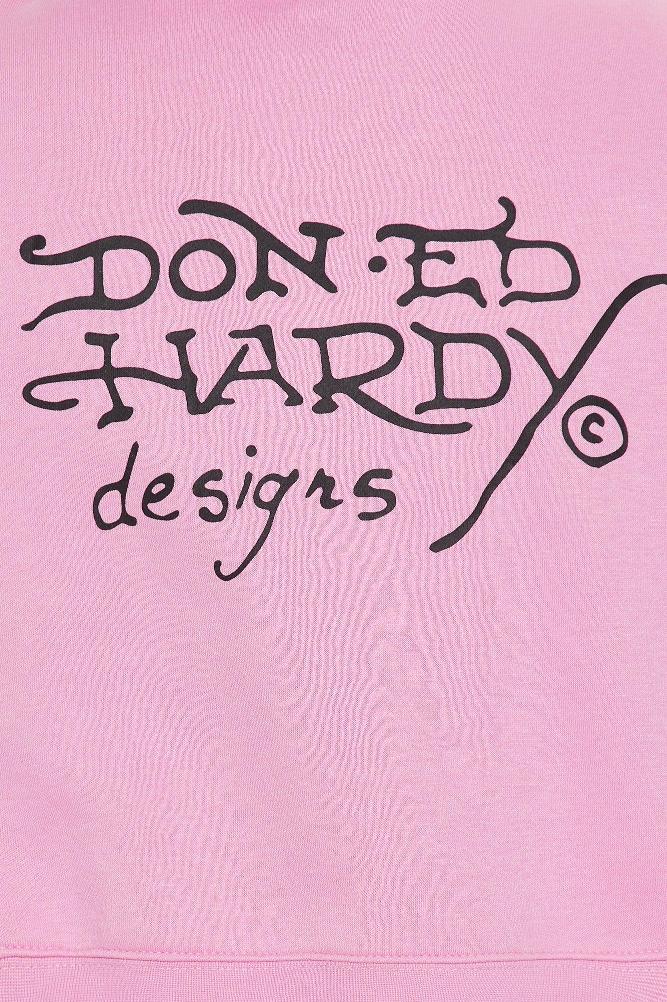 Ed Hardy New York Eagle Zip Front Hoodie - Pink Product Image