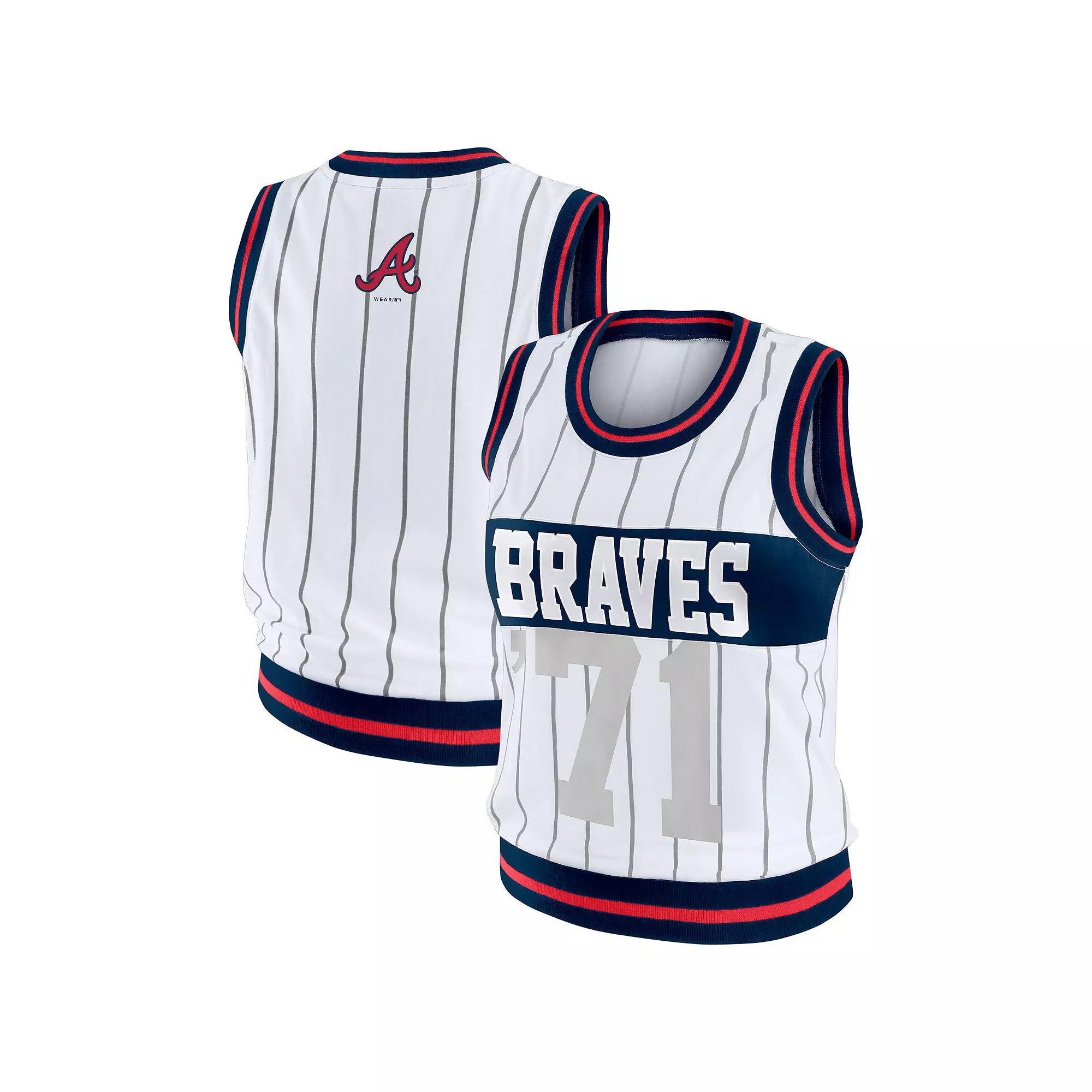 Women's WEAR by Erin Andrews White Atlanta Braves Sporty Tank Top,  Product Image