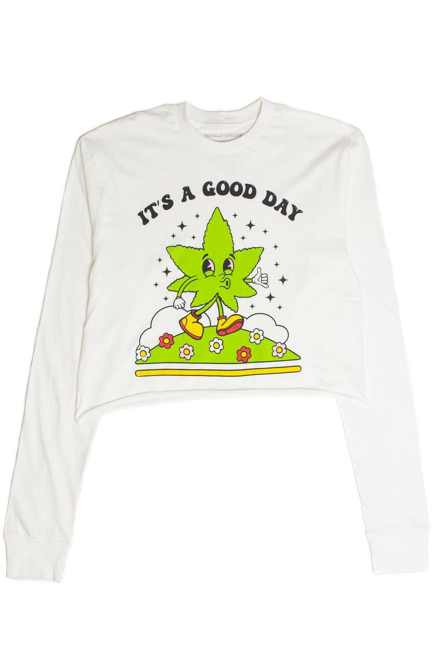 It's a Good Day Long Sleeve Crop Shirt Product Image