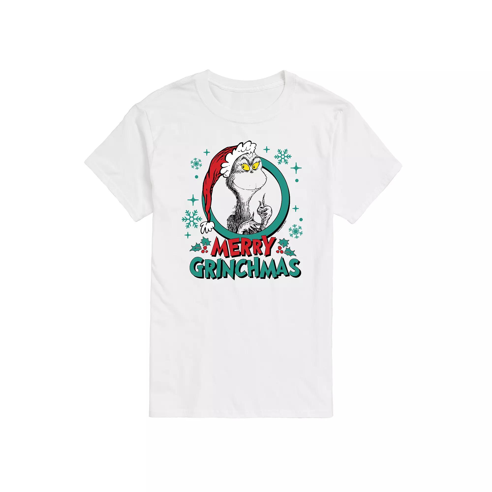 Men's Dr. Seuss The Grinch Merry Grinchmas Circle Graphic Tee,  Product Image