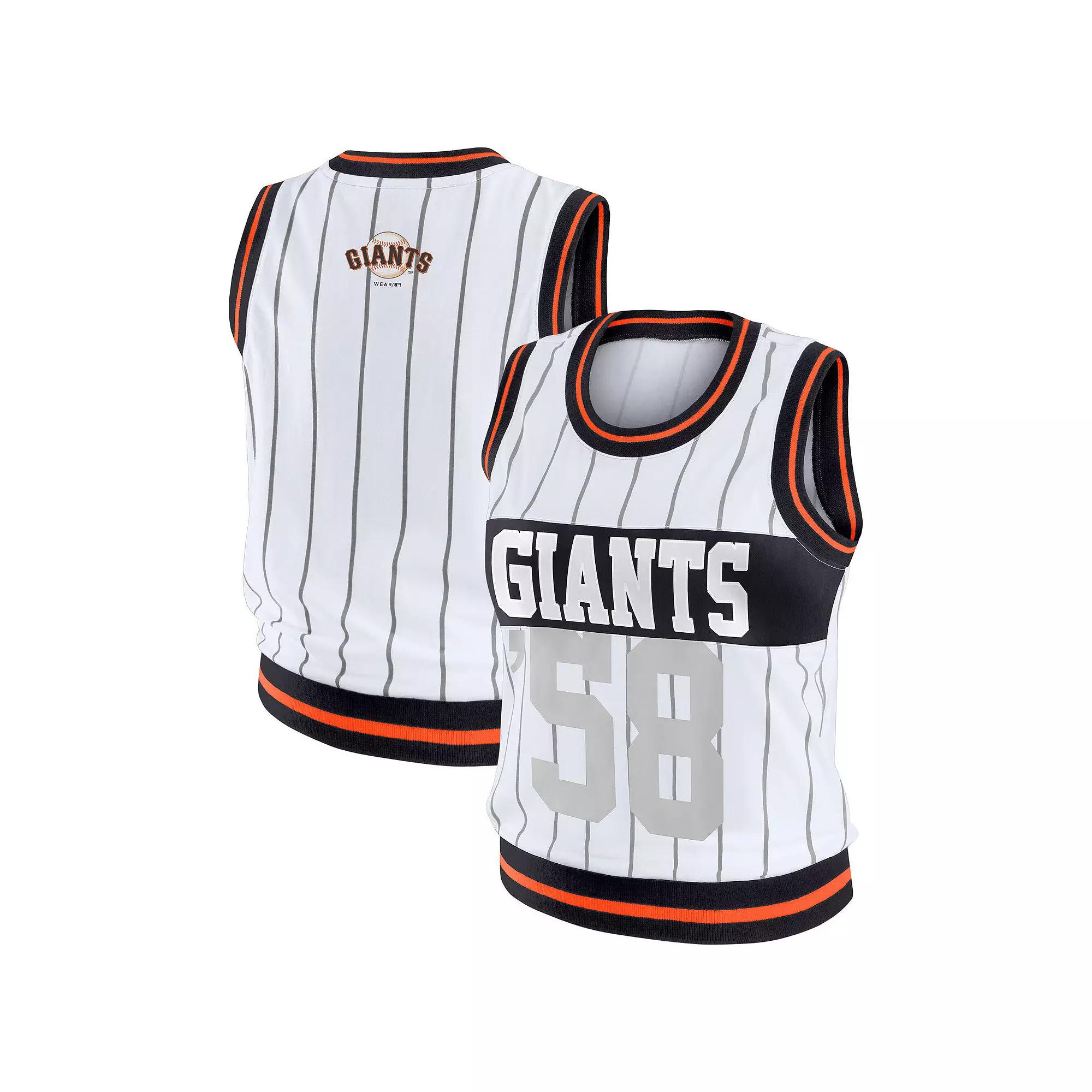 Women's WEAR by Erin Andrews  White San Francisco Giants Sporty Tank Top, Size: Medium Product Image