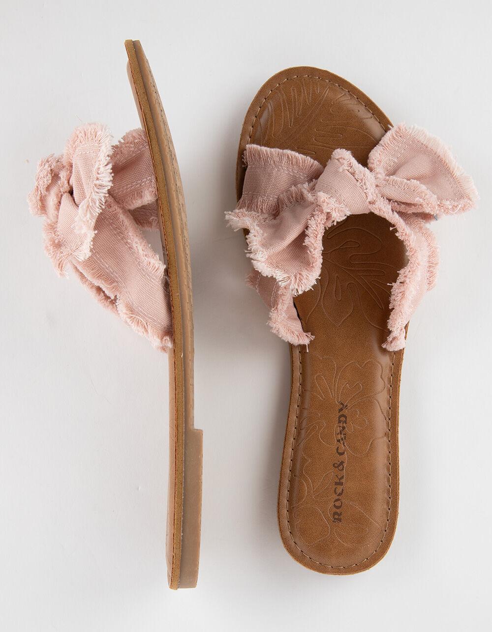 ROCK & CANDY Laze Bow Womens Sandals - PINK Product Image