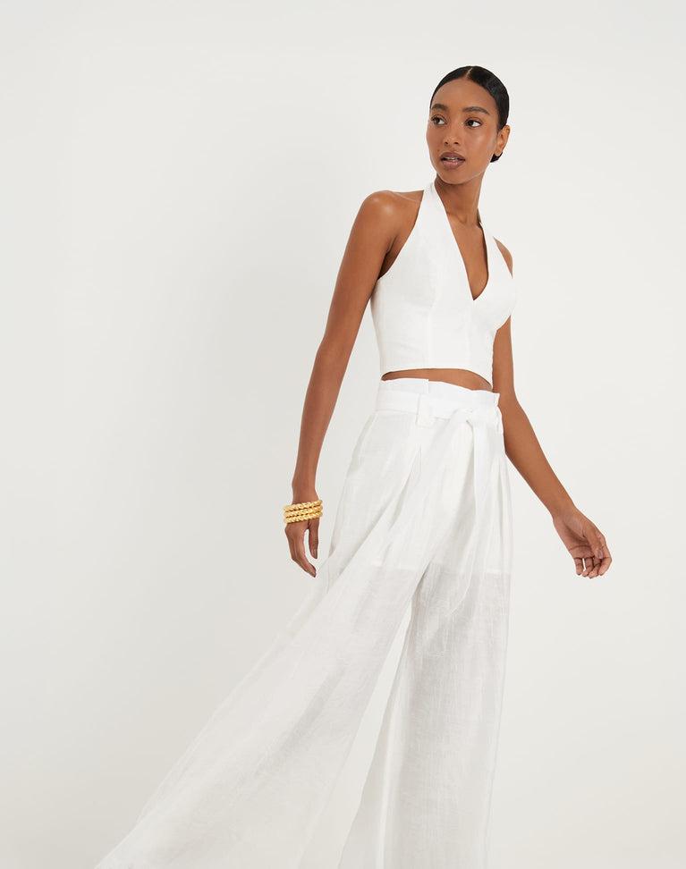 Lys Halter Top - Off White Product Image