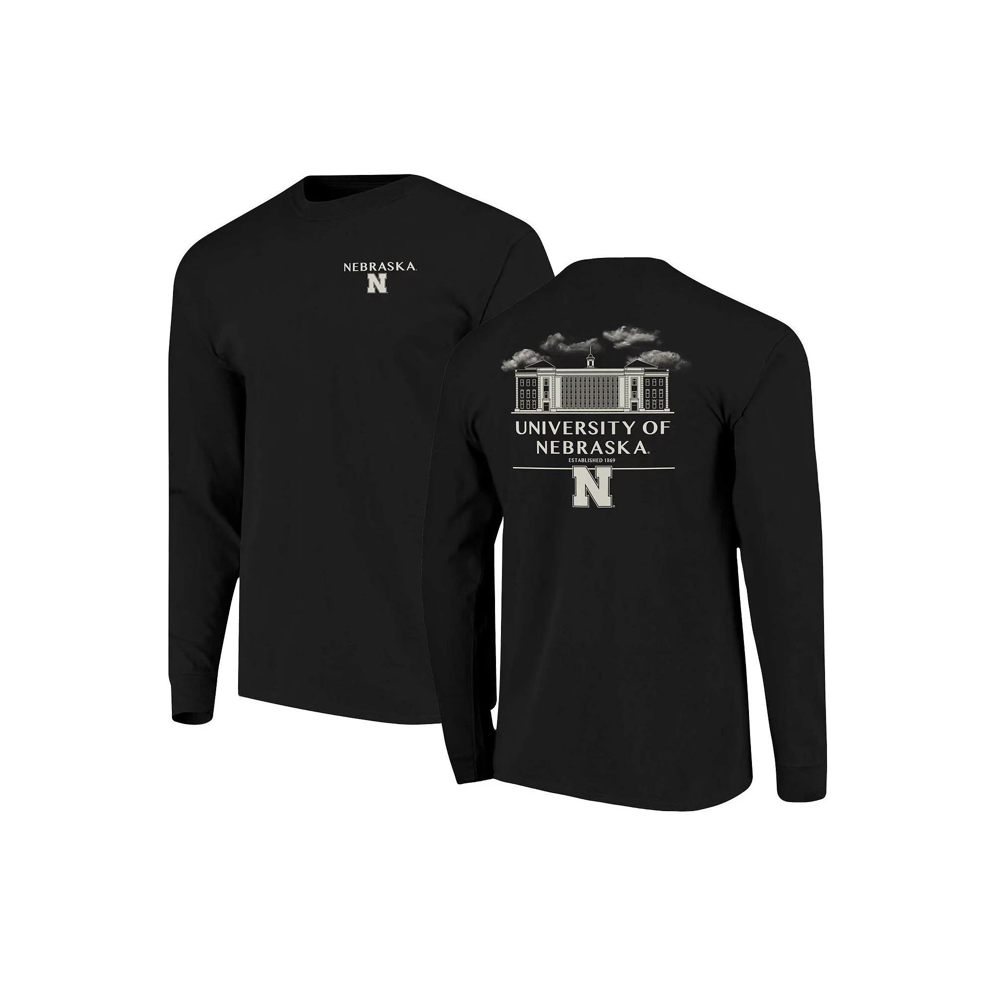 Men's Black Nebraska Huskers Comfort Colors Campus Nights Long Sleeve T-Shirt,  Product Image