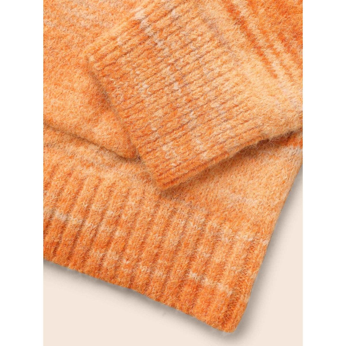 Plus Size Ombre Patch Pocket Drop Shoulder Cardigan Brightorange Women Casual Loose Long Sleeve Everyday Cardigans BloomChic 18-20/2X Product Image