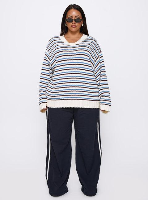 Karolyn Sweater Blue Stripe Curve Product Image