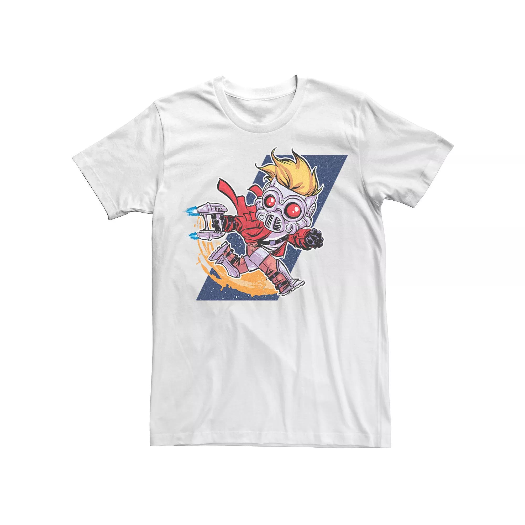 Men's Marvel Guardians Of The Galaxy Kawaii Star Lord Graphic Tee, Size: XS, White Product Image