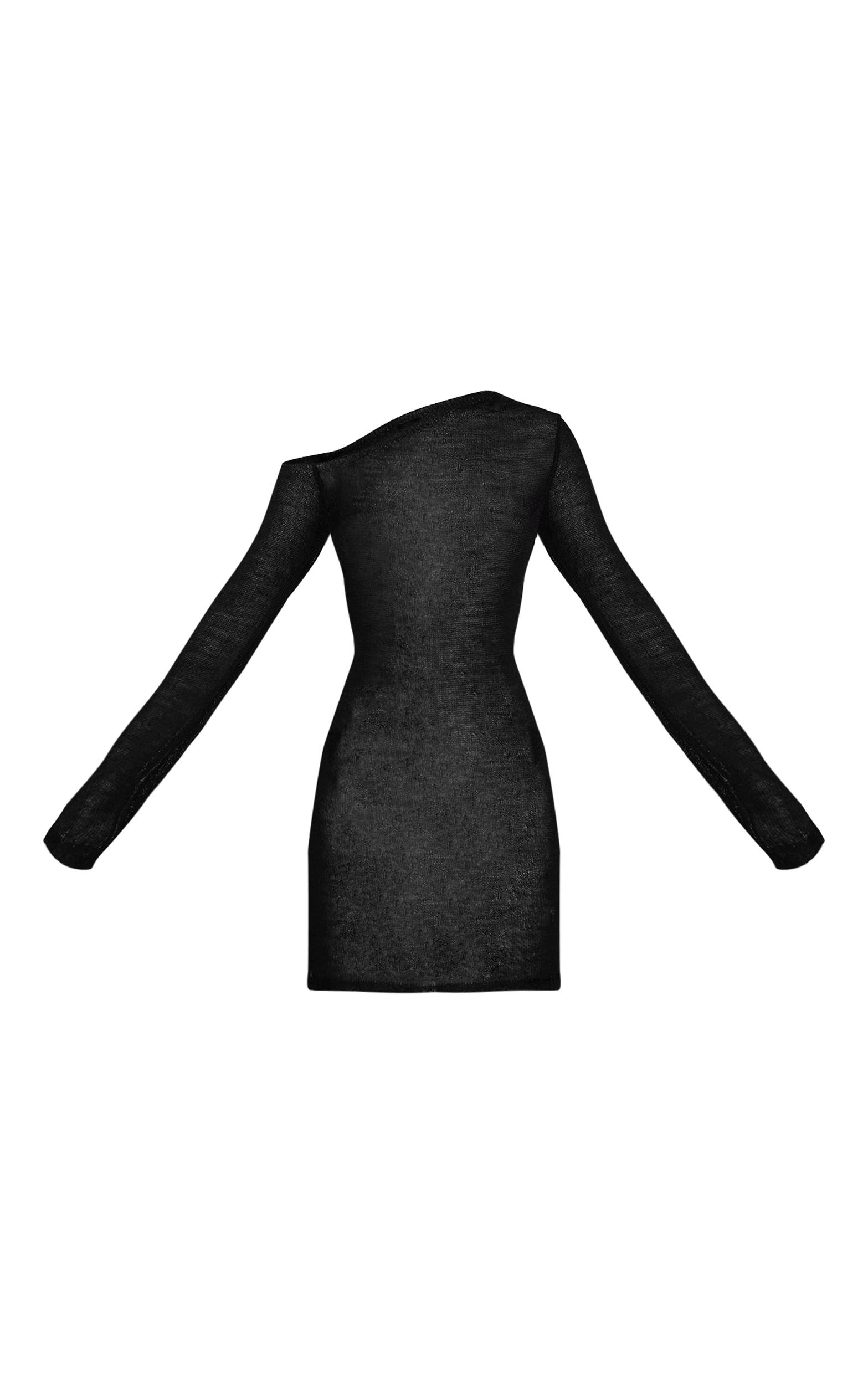 Black Asymmetric Filigree Dress Product Image
