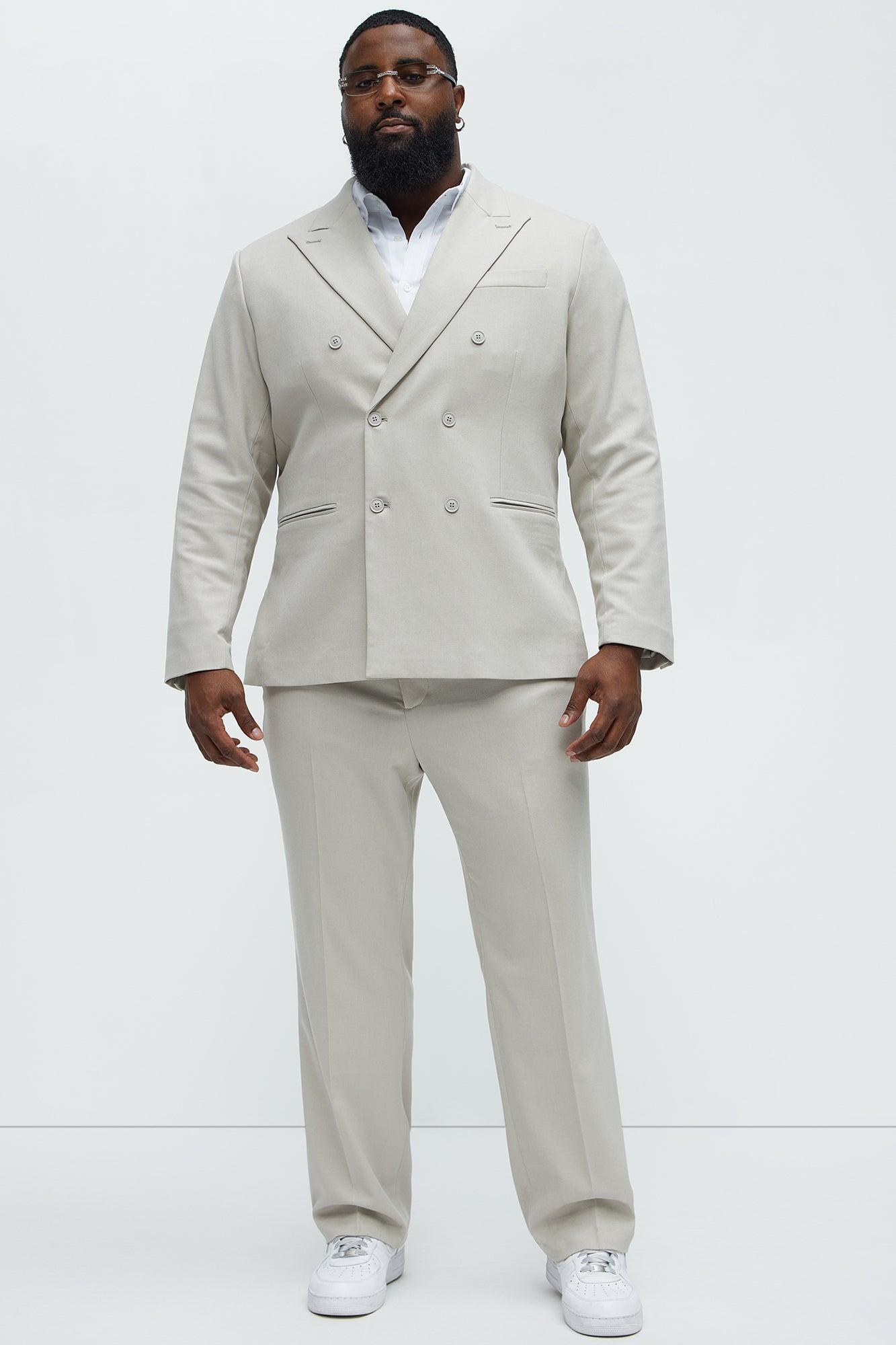 High Peak Lapel Suit Blazer - Taupe Product Image