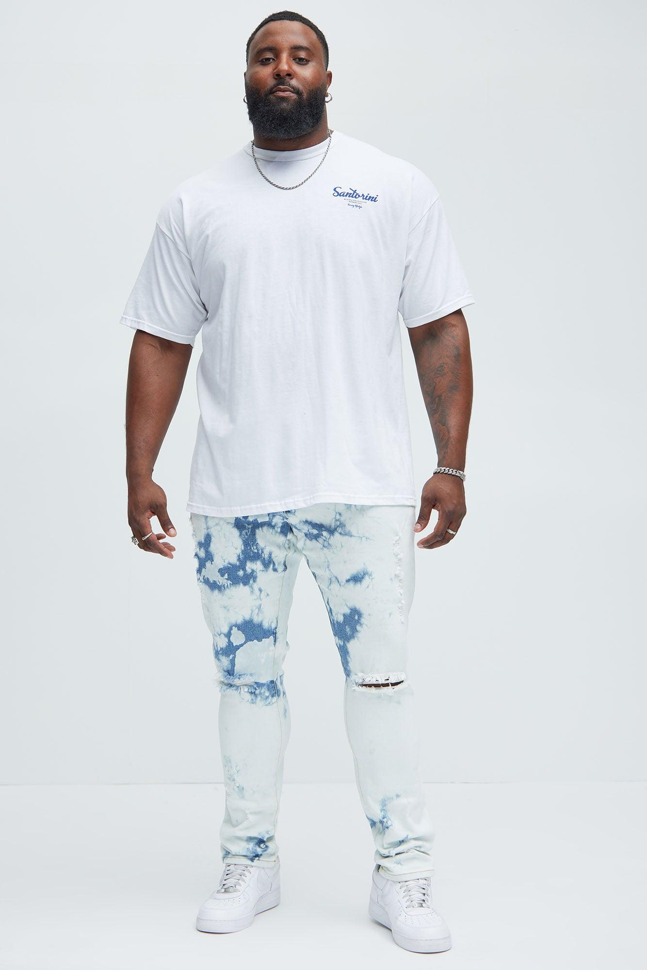 Drop It Bleached Stacked Skinny Jeans - Bleach Blue Wash Product Image