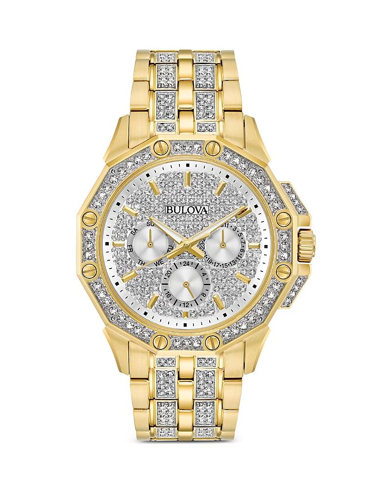 Bulova Mens Phantom Crystal-Accent Stainless Steel Bracelet Watch - 96A254 Silver Product Image