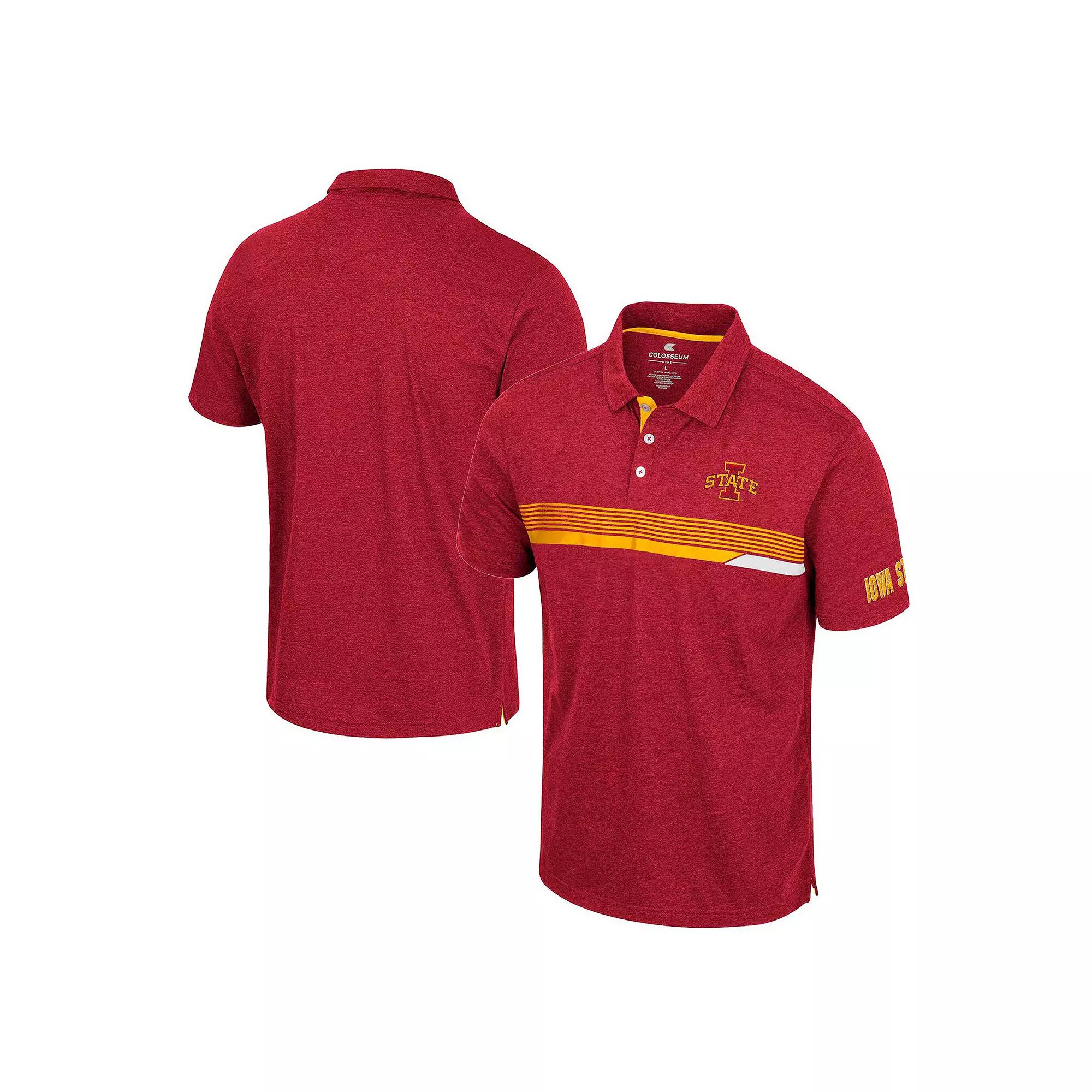Men's Colosseum  Cardinal Iowa State Cyclones No Problemo Polo, Size: XL, Red Product Image
