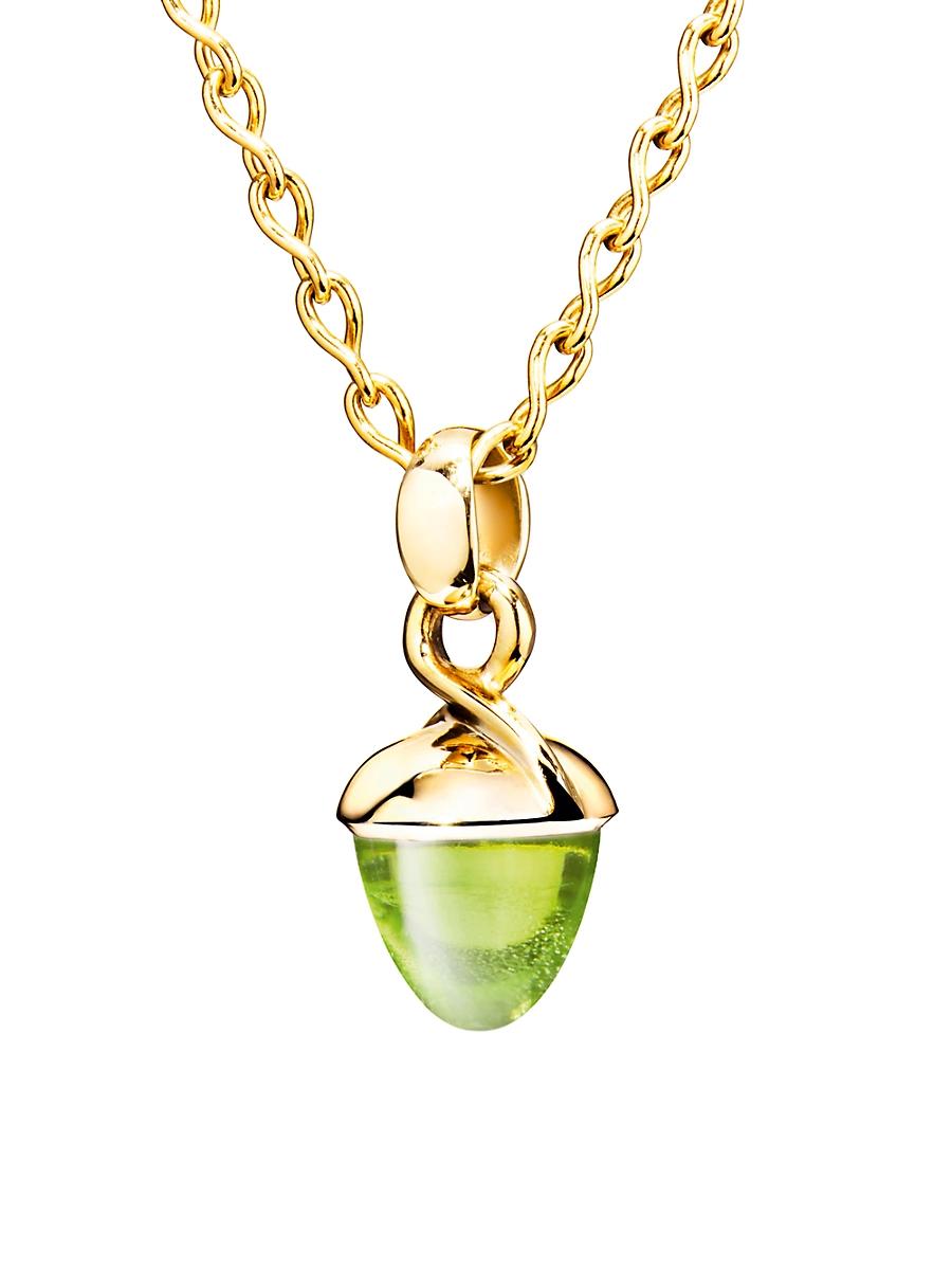 Womens Mikado Bouquet 18K Yellow Gold & Peridot Acorn Pendant Product Image
