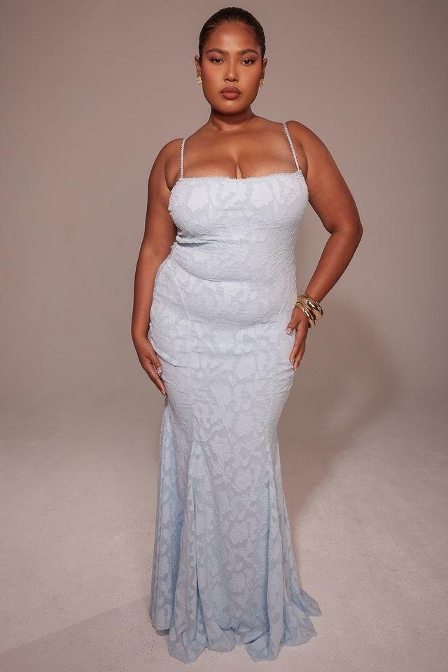 Joan  bluebell lace up back maxi dress Product Image