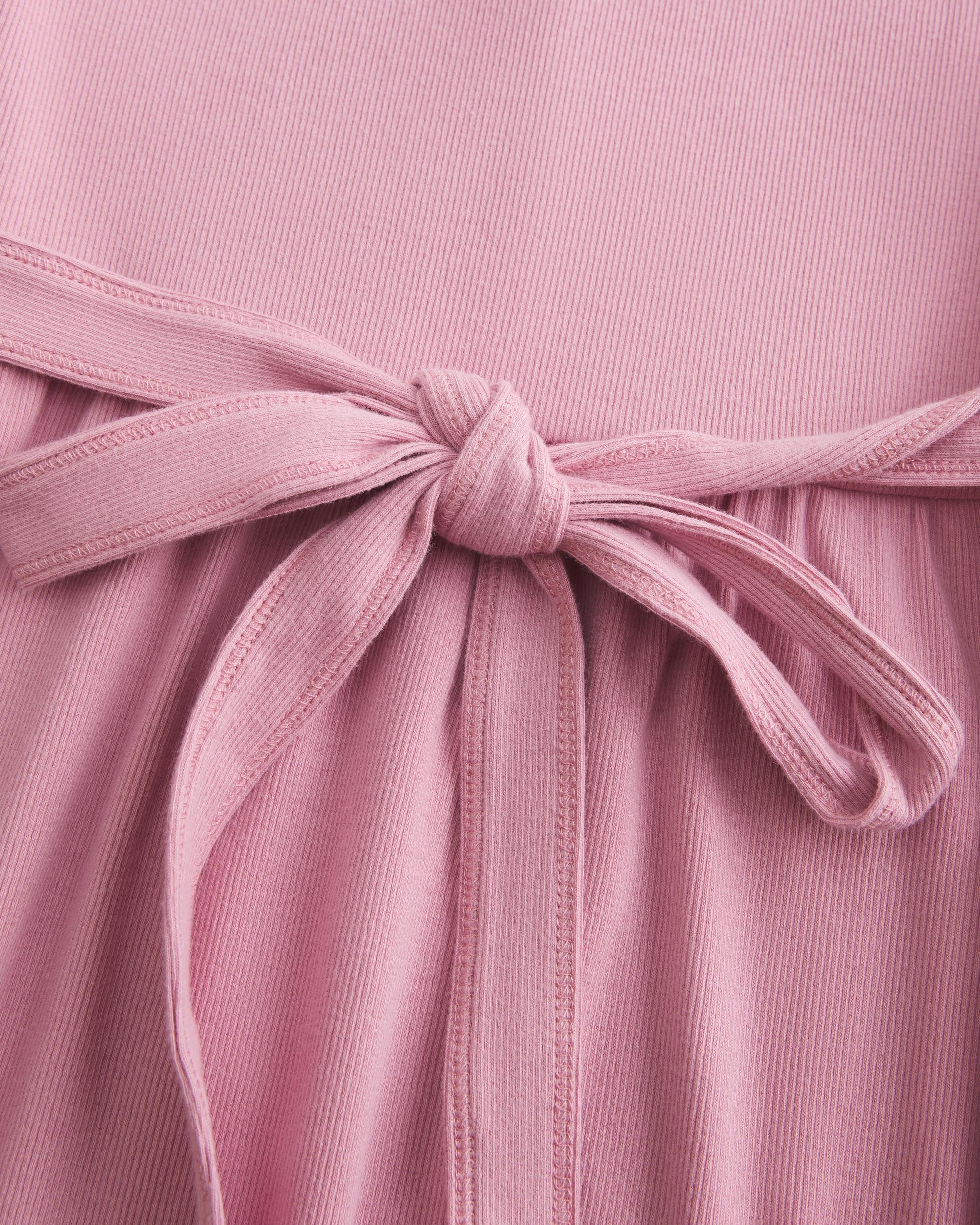 Tie-Back Henley Babydoll Top Product Image