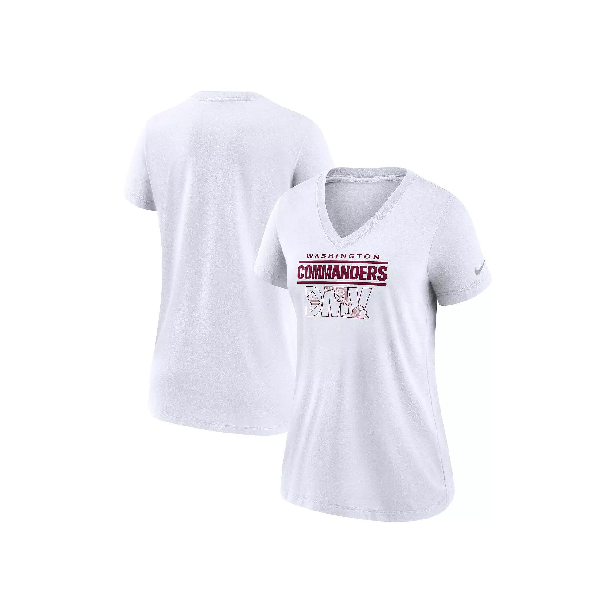 Women's Nike White Washington Commanders Hometown Collection Tri-Blend V-Neck T-Shirt,  Product Image