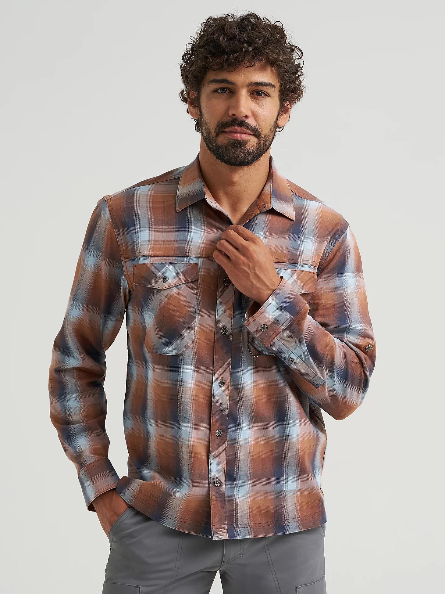 Men's Outdoor Stretch Plaid Shirt in Burst Rawhide Product Image