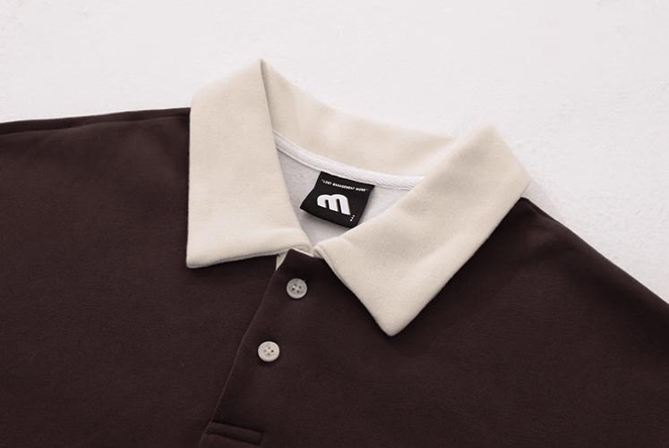 RT No. 11422 BROWN CONTRAST POLO SWEATER Product Image