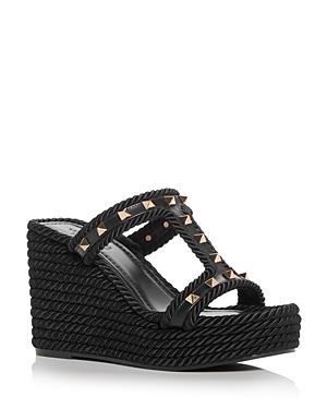 Rockstud Metallic T-Strap Espadrille Sandals Product Image