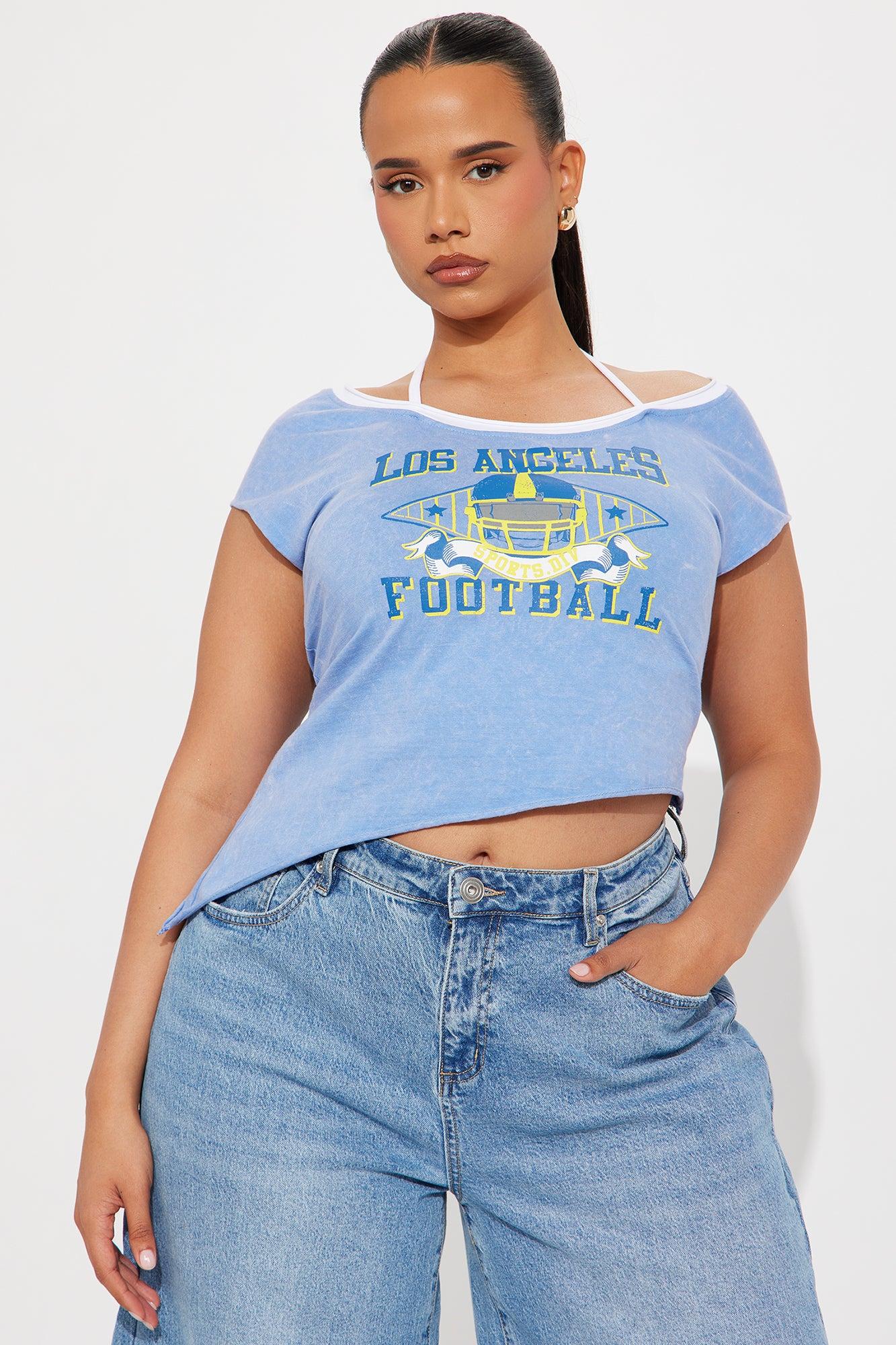 LA Football Double Layered Top - Blue Product Image
