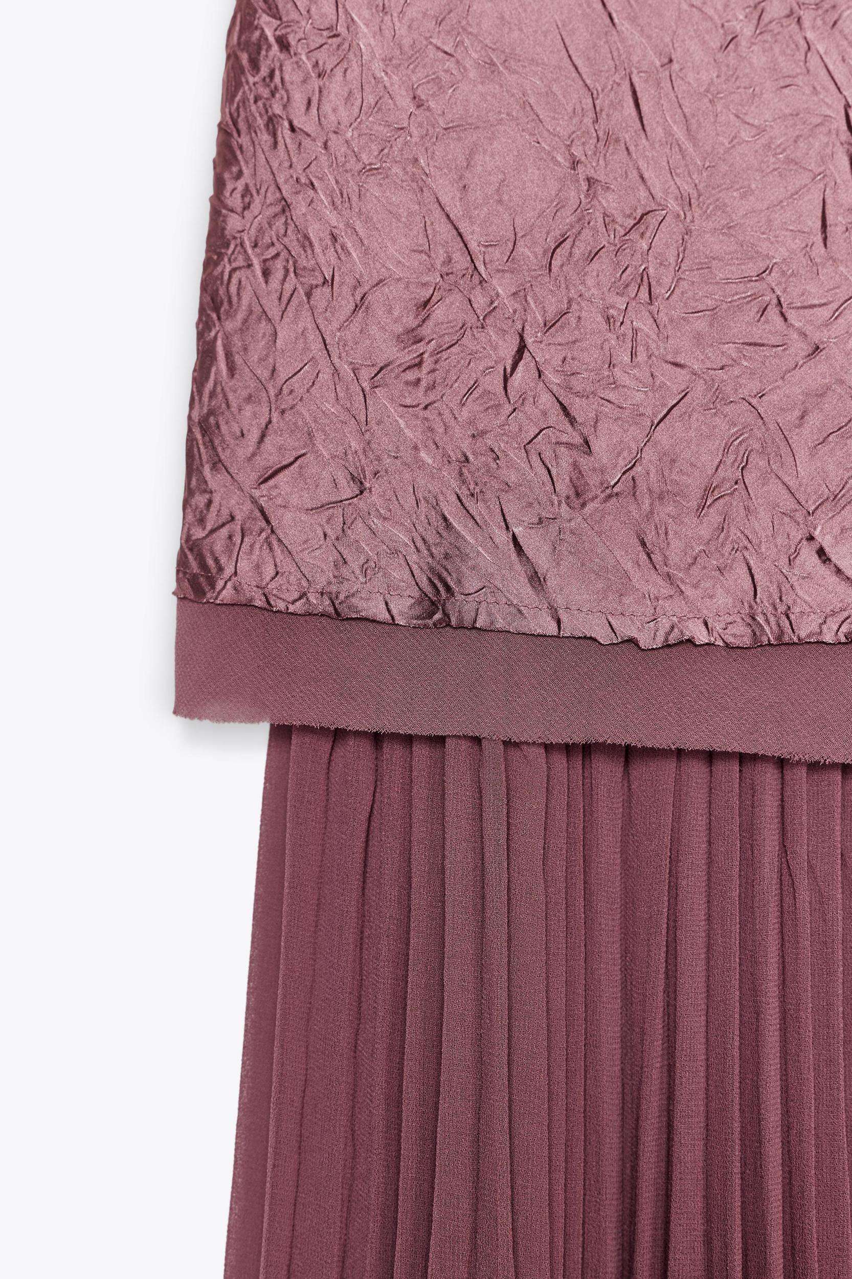 PLEATED COMBINATION MIDI DRESS Product Image