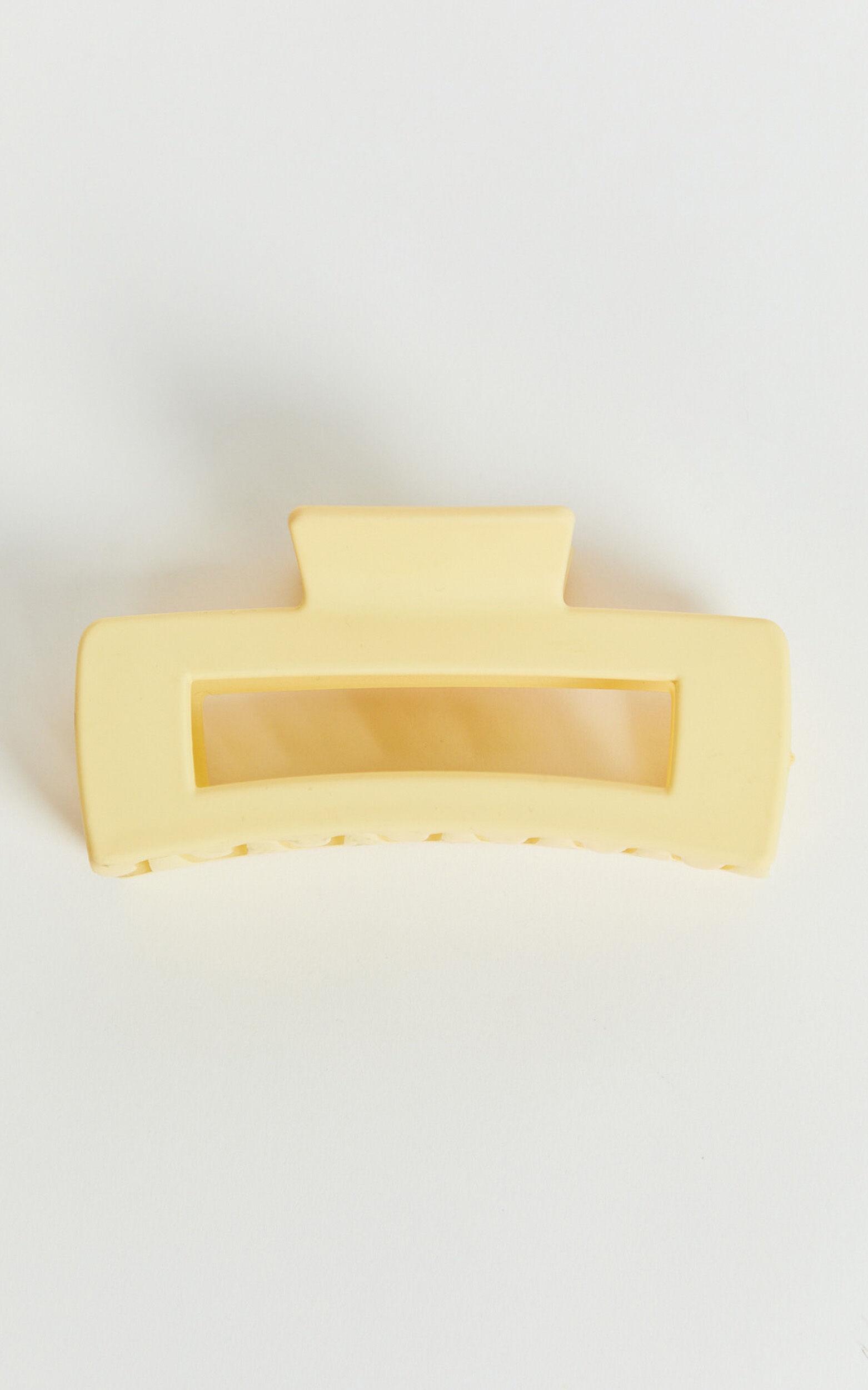 Delia Hair Clip - Rectangle Hair Clip in Butter Yellow Product Image