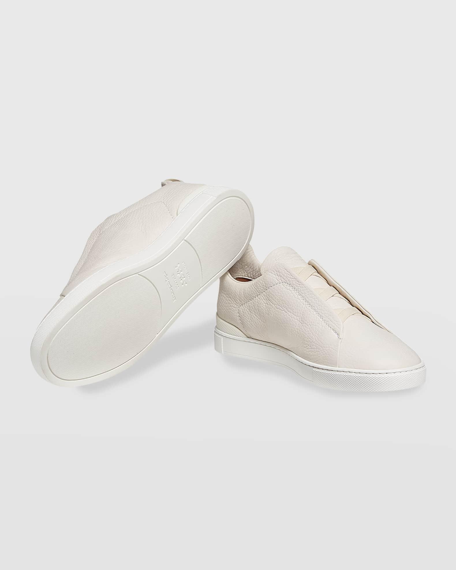 Men's Triple Stitch Leather and Suede Sneakers Product Image