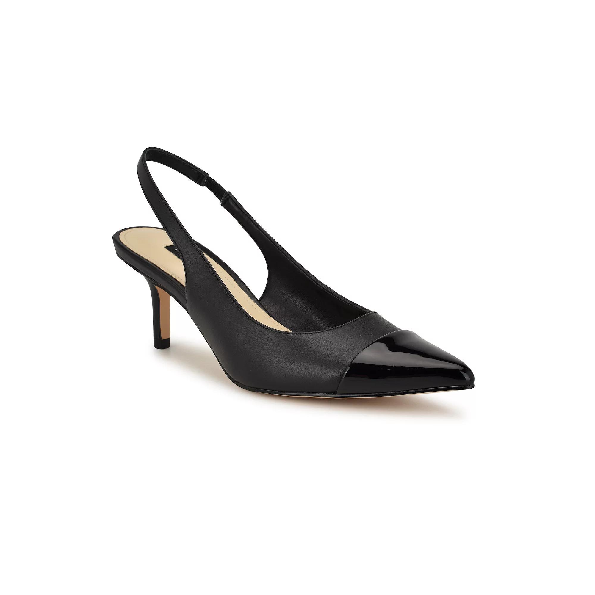 Nine West Awaie Women's Pointy Toe Slingback Pumps, Size: 8.5, Black Team Product Image