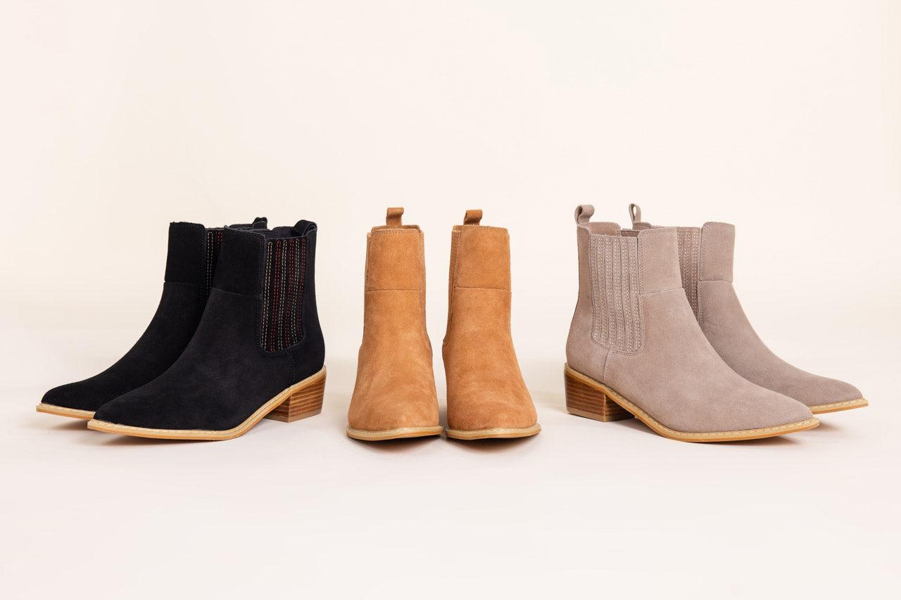 Leonor Suede Ankle Boot in Taupe (Online Exclusive) Product Image