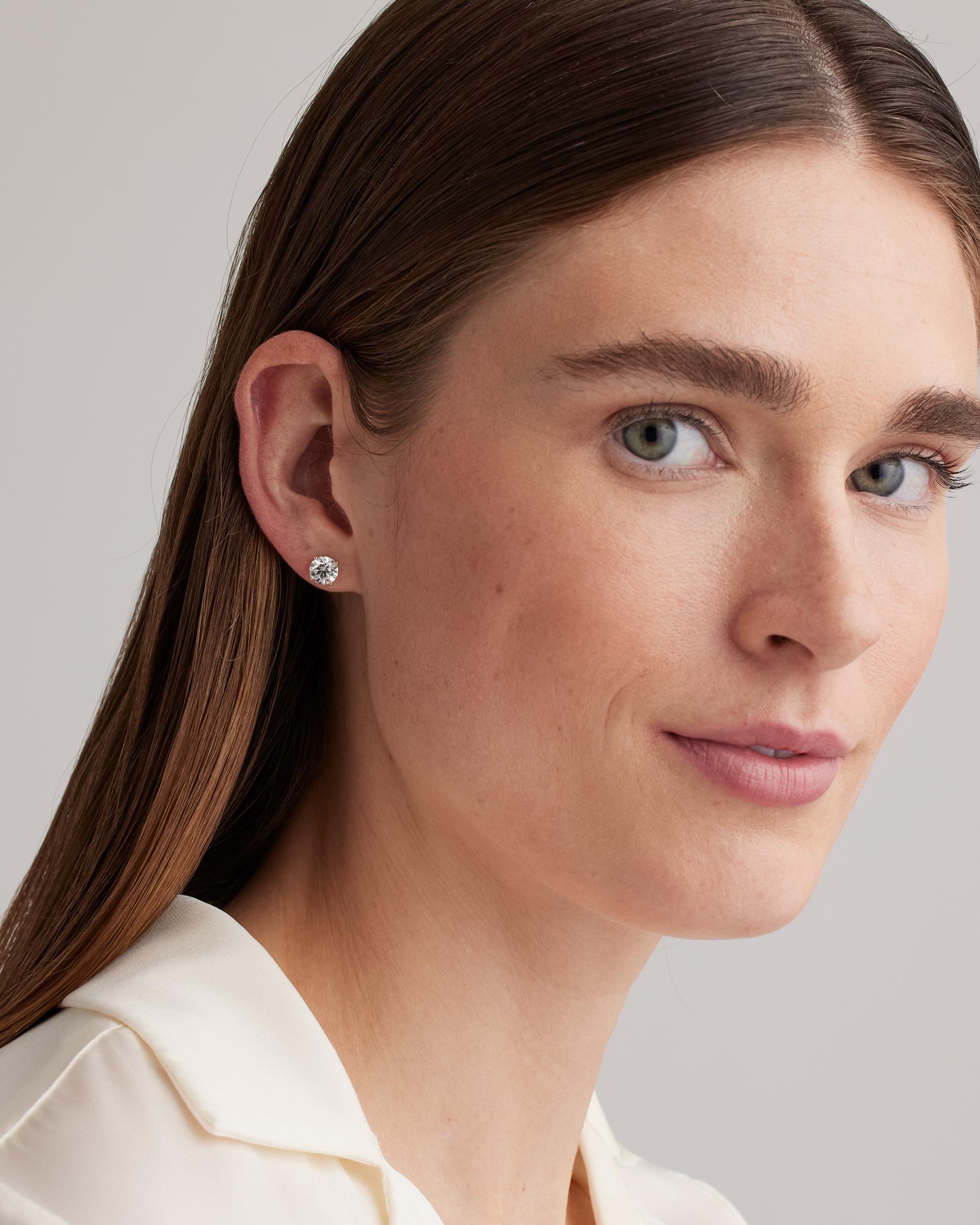 Quince | Women's 14K Gold Lab Grown Diamond Four-Prong Solitaire Studs Product Image