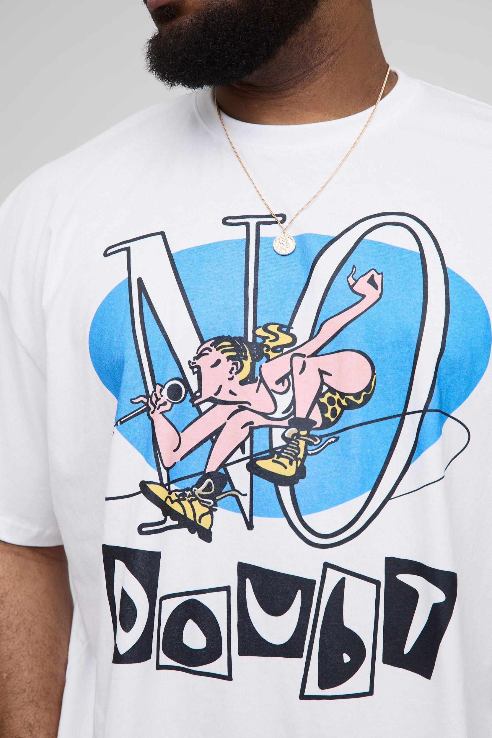 Plus Oversized No Doubt License Print T-Shirt | boohooMAN USA Product Image