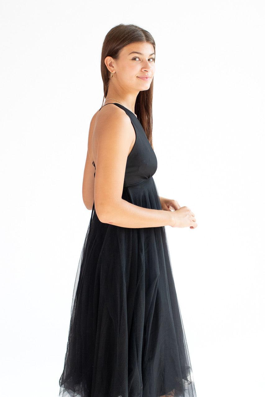 Black Mesh Midi Dress Product Image