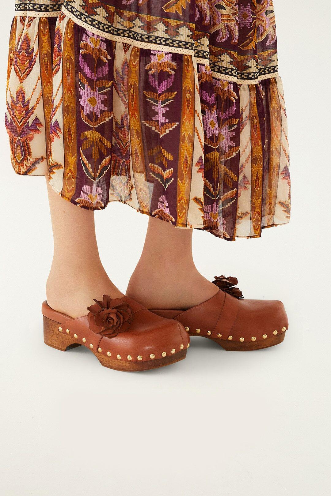 Brown Flower Clog Product Image