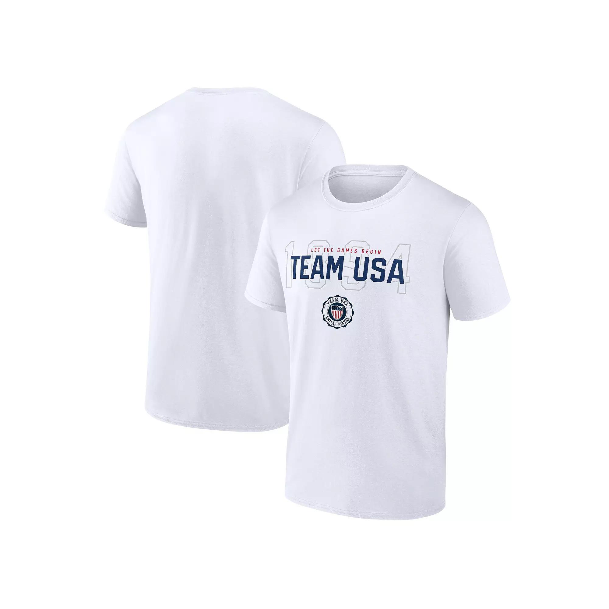 Men's Fanatics Branded White Team USA Bold Outline T-Shirt, Size: Medium, Usa White Product Image