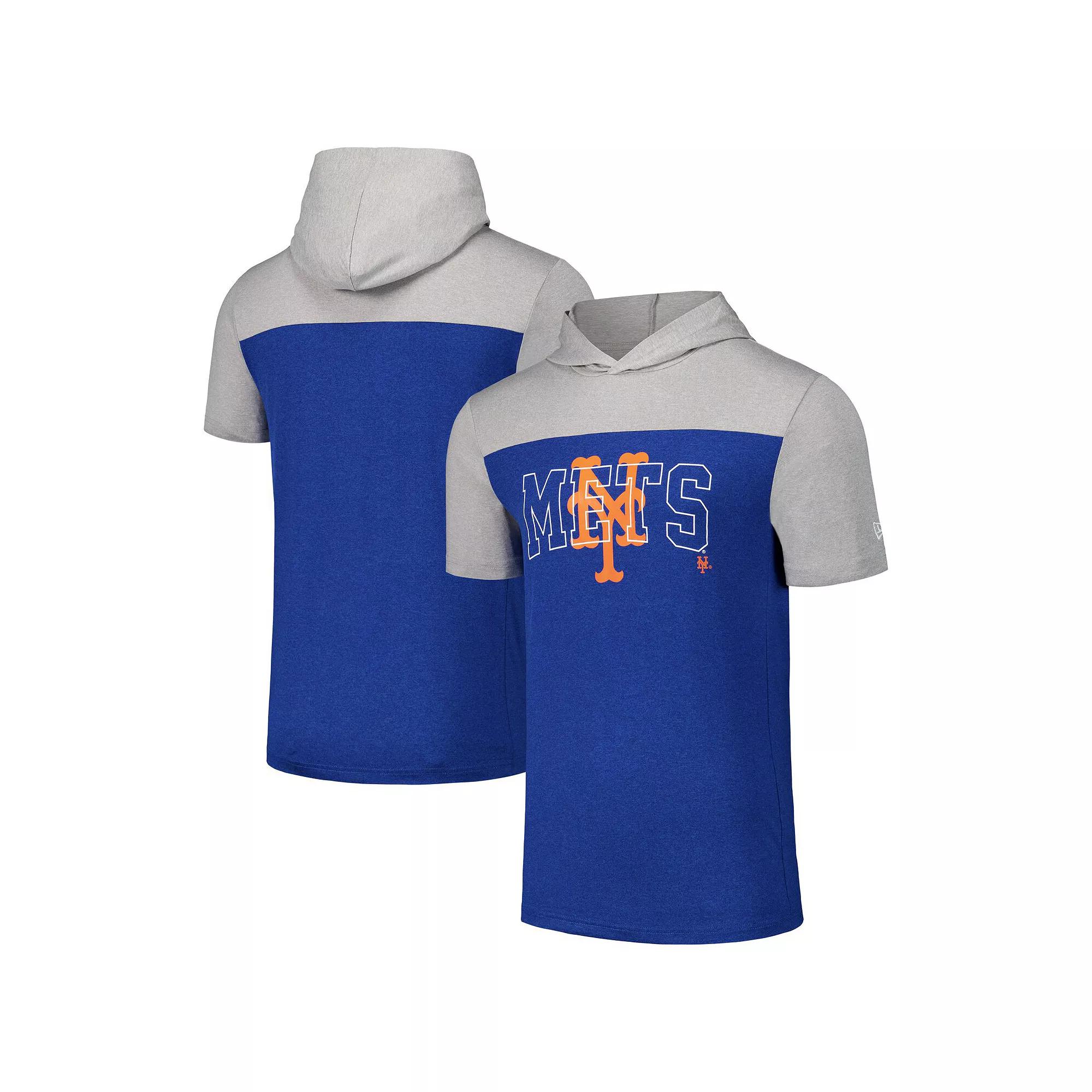 Men's New Era Royal New York Mets Active Brushed Hoodie T-Shirt,  Product Image