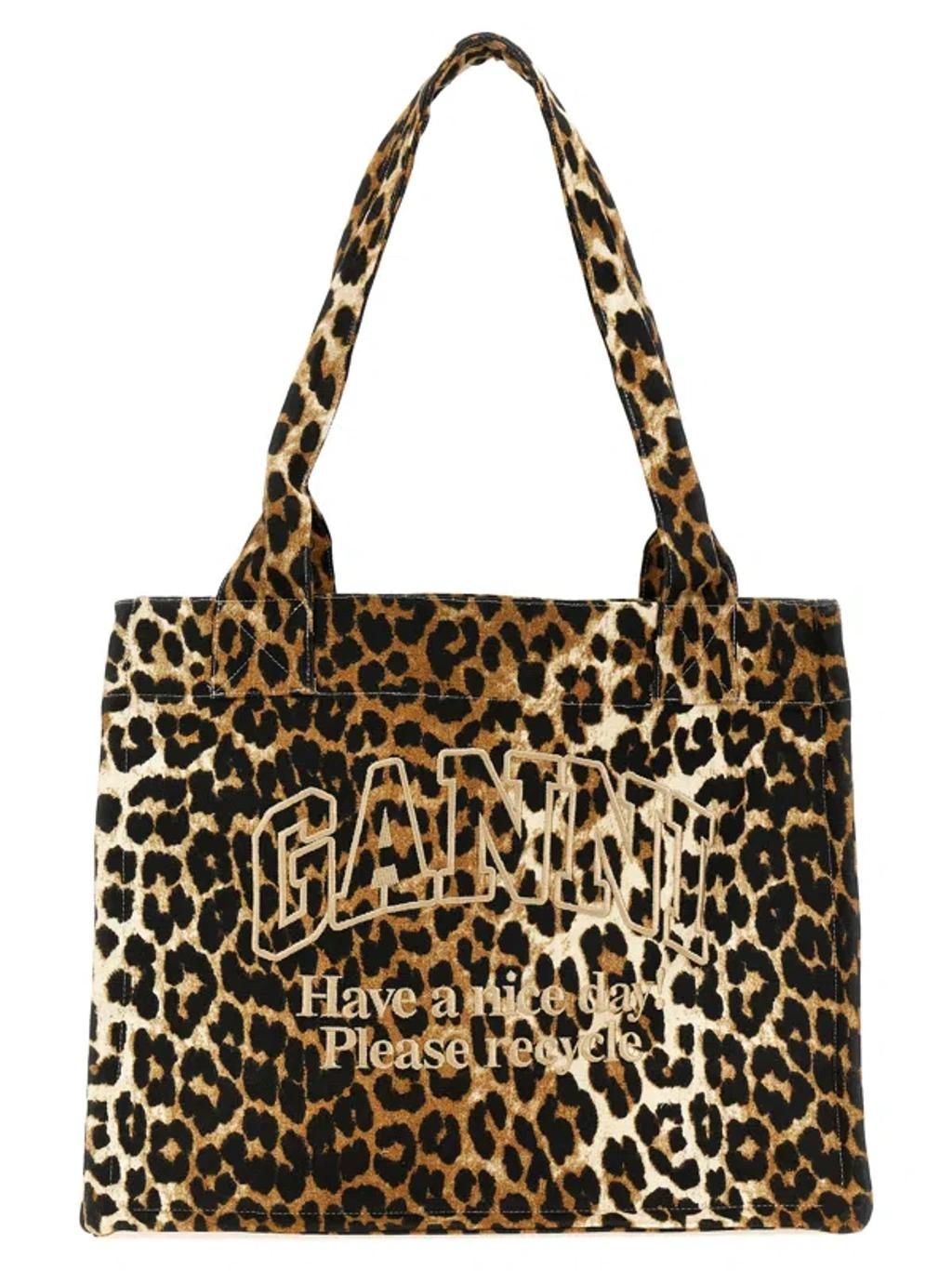 large leopard-print canvas tote bag Product Image