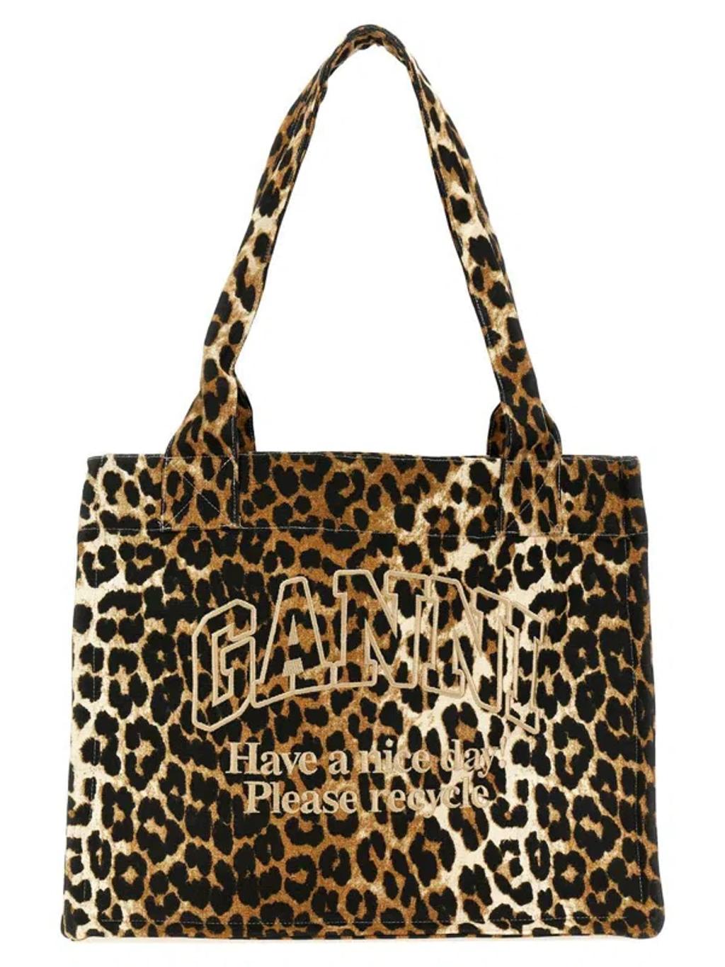 large leopard-print canvas tote bag Product Image
