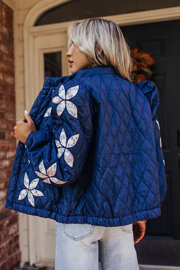 Statement Maker Quilted Jacket in Navy Product Image