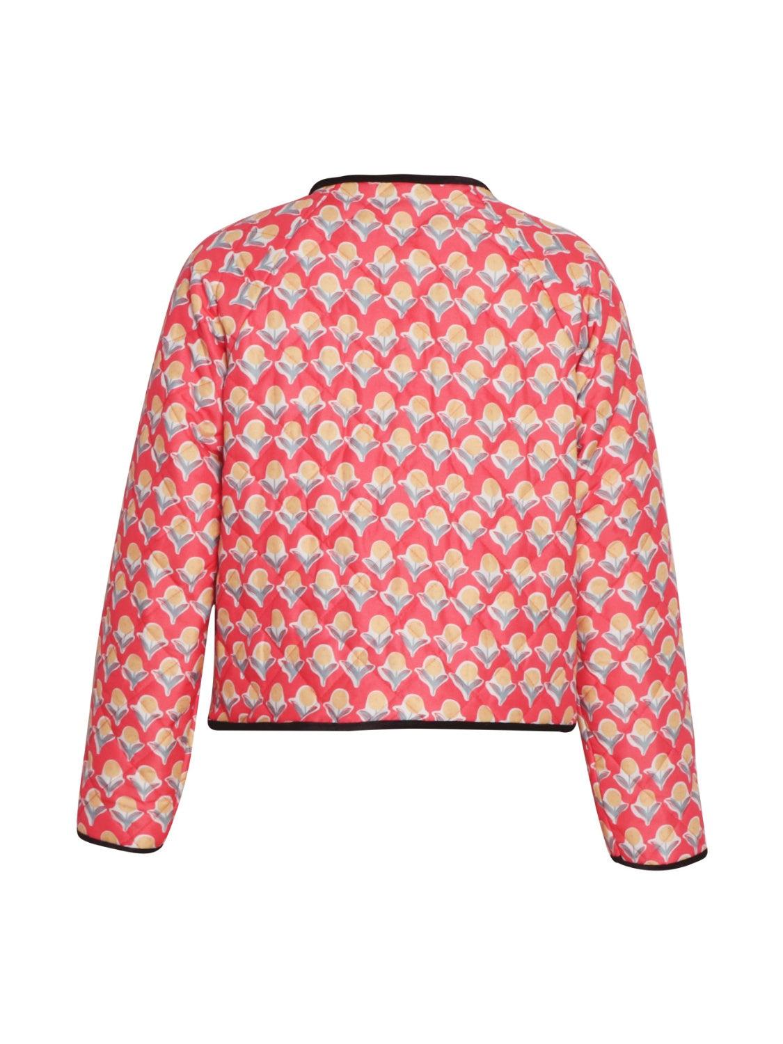 Tied Printed Long Sleeve Jacket Product Image