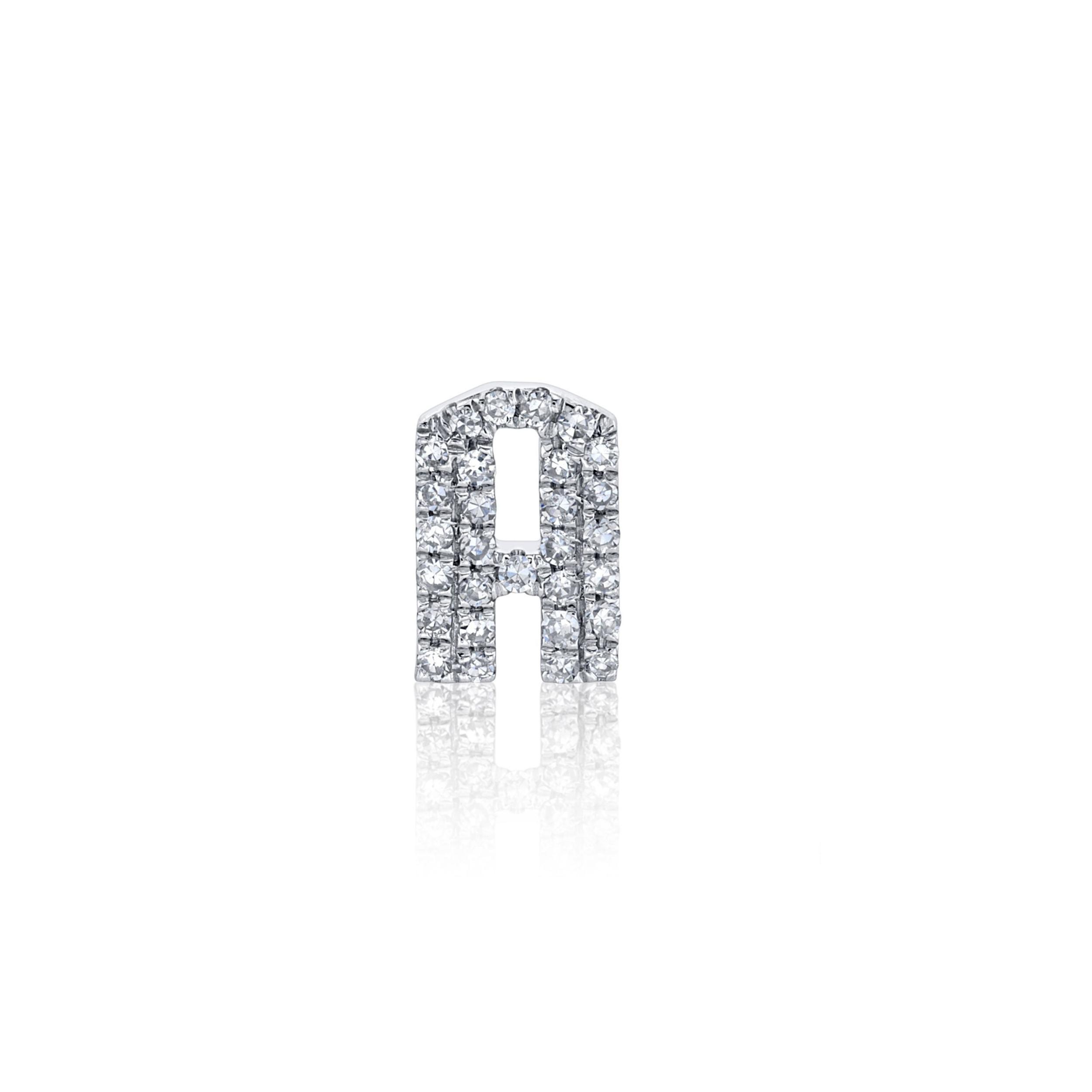 DIAMOND SINGLE PAVE INITIAL STUD Product Image