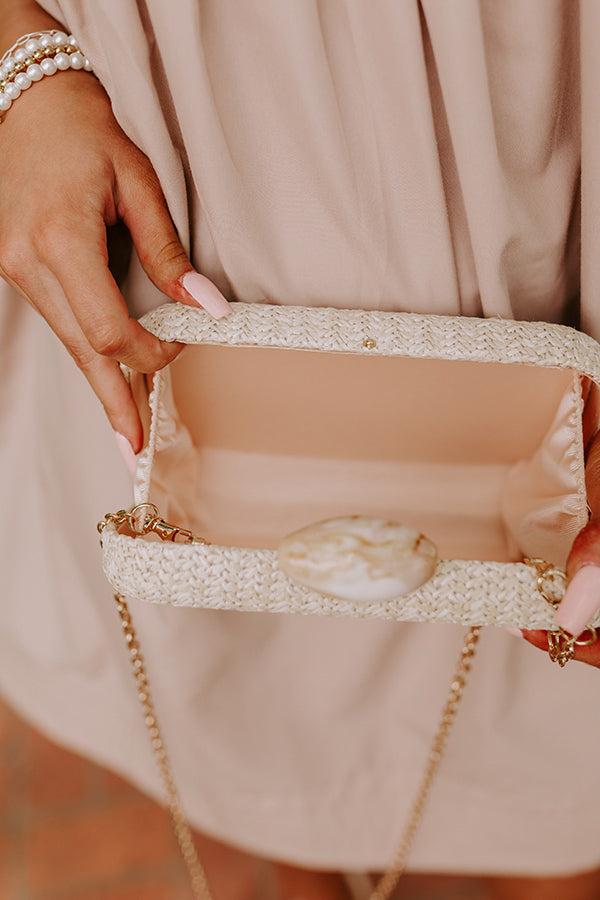 St. Lucia Love Woven Clutch in Ivory Product Image