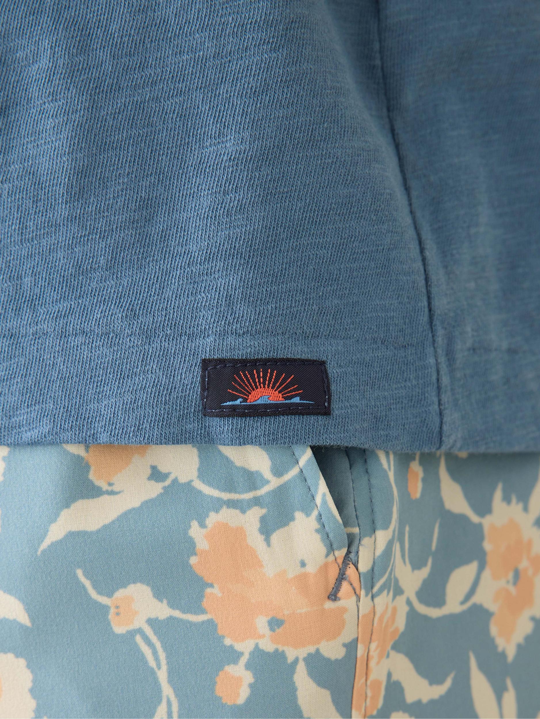 Short-Sleeve Sunwashed Regenerative Cotton V-Neck Tee - Blue Shore Male Product Image