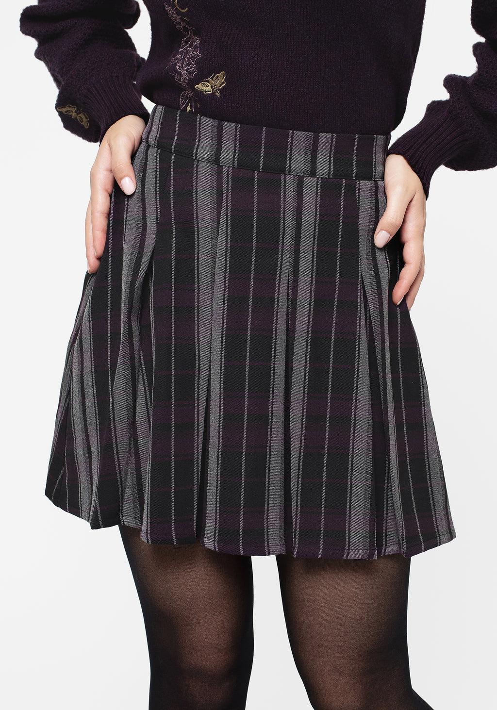 Gambit Check Pleated Mini Skirt Product Image