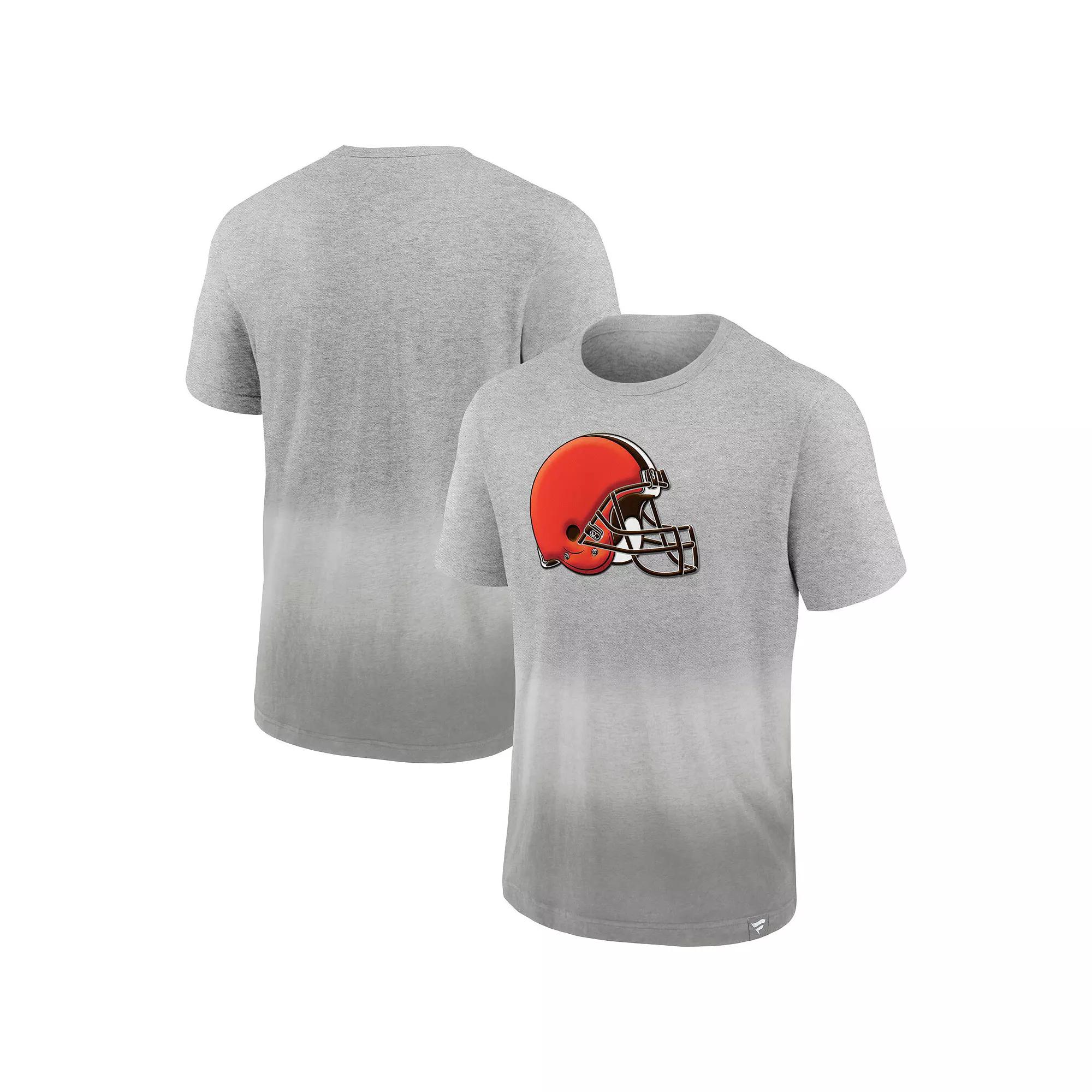 Men's Fanatics Branded Heathered Gray/Gray Cleveland Browns Team Ombre T-Shirt, Size: Large, Grey Product Image