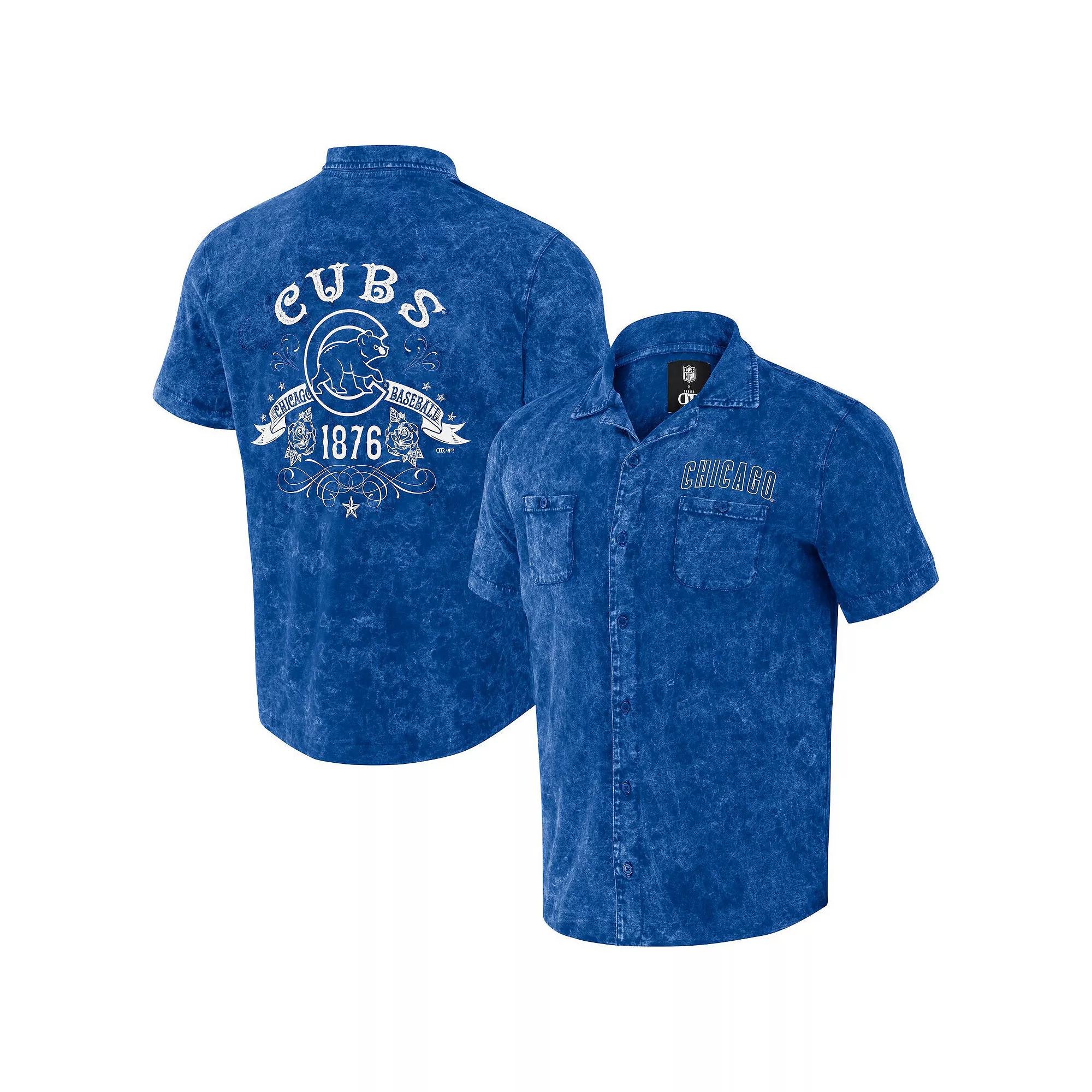 Men's Darius Rucker Collection by Fanatics  Royal Chicago Cubs Denim Team Color Button-Up Shirt, Size: Small, Blue Product Image